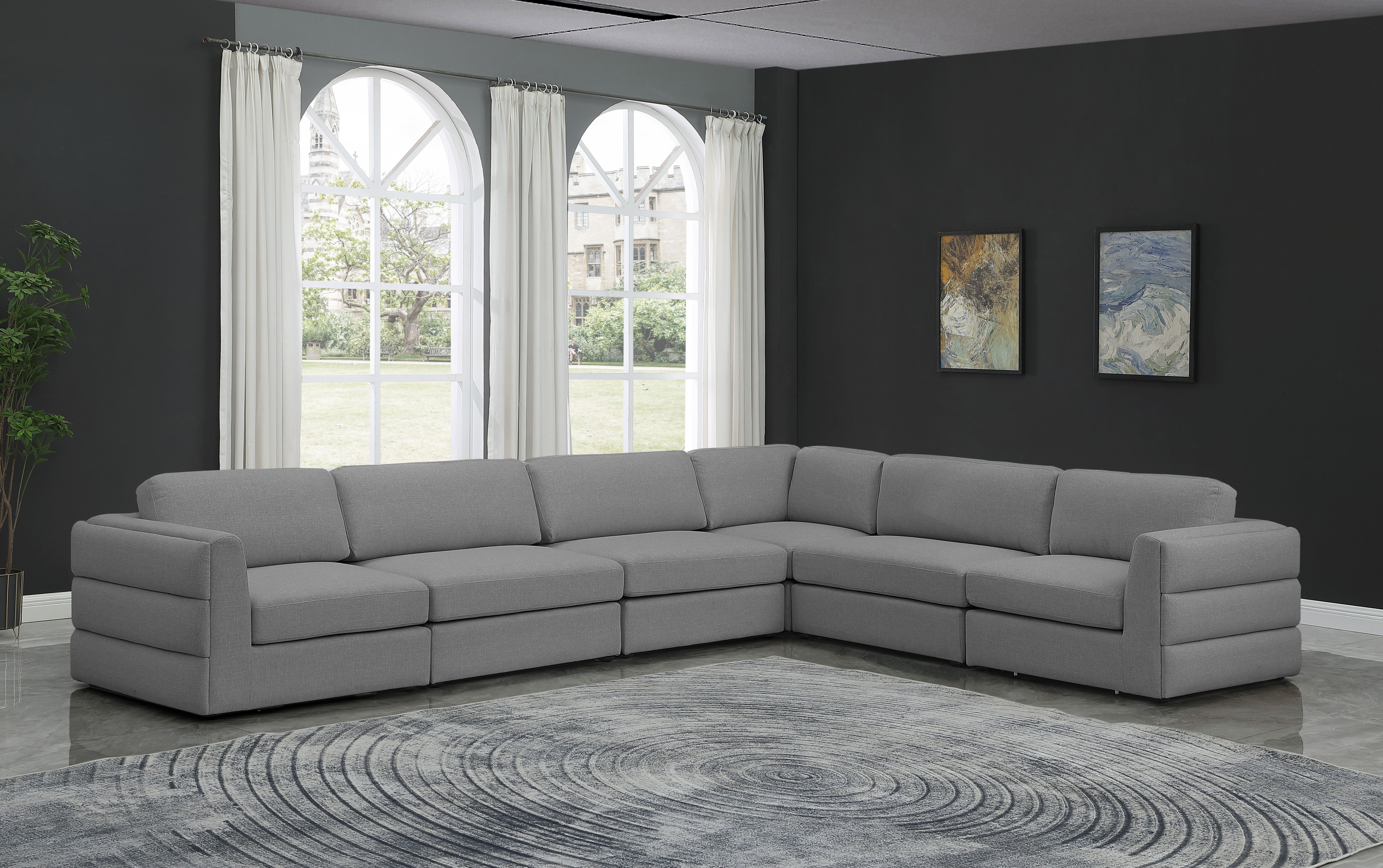 Beckham - 6 Piece Modular Corner Sectional - Gray