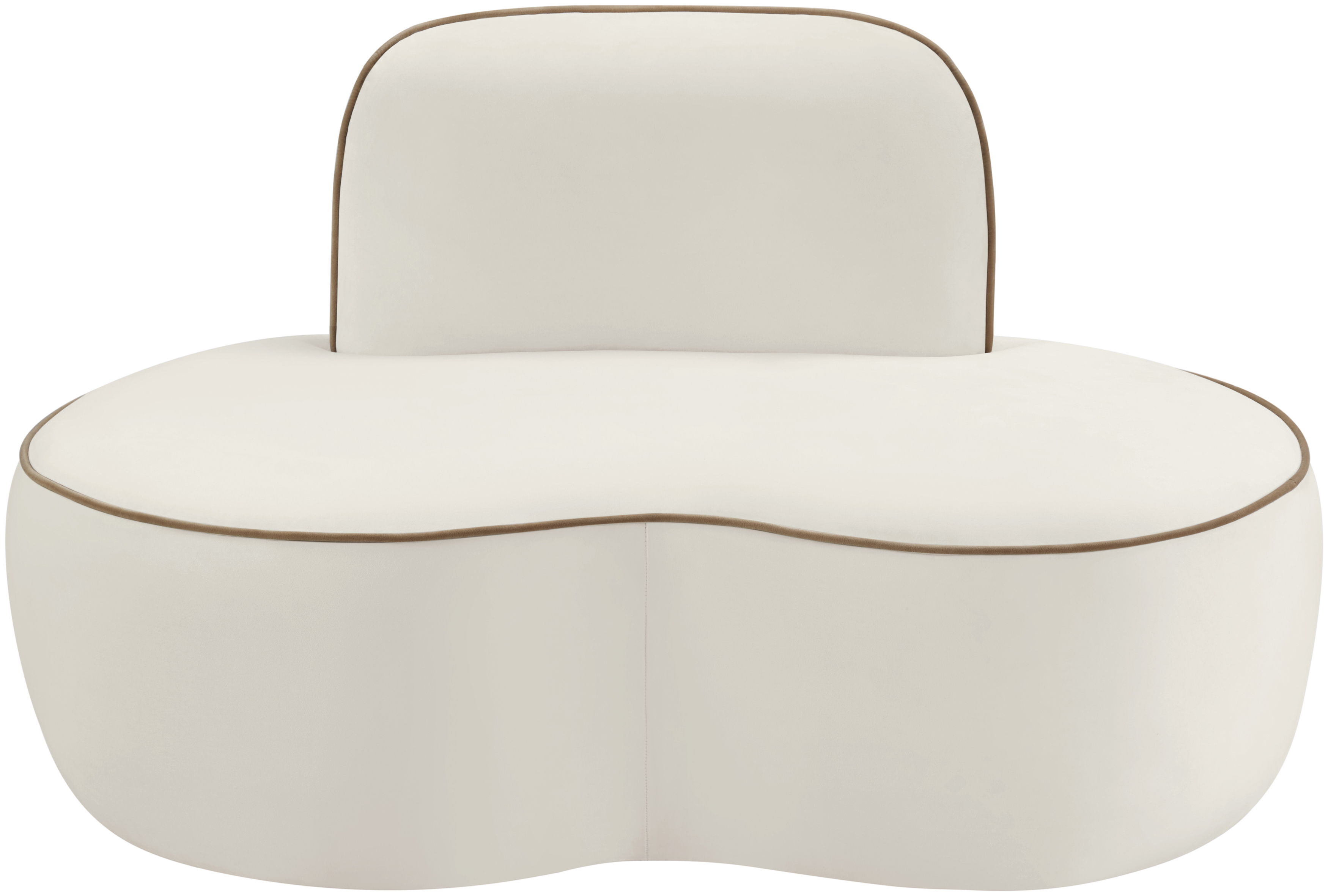 Swerve - Velvet Upholstered Chair - Cream