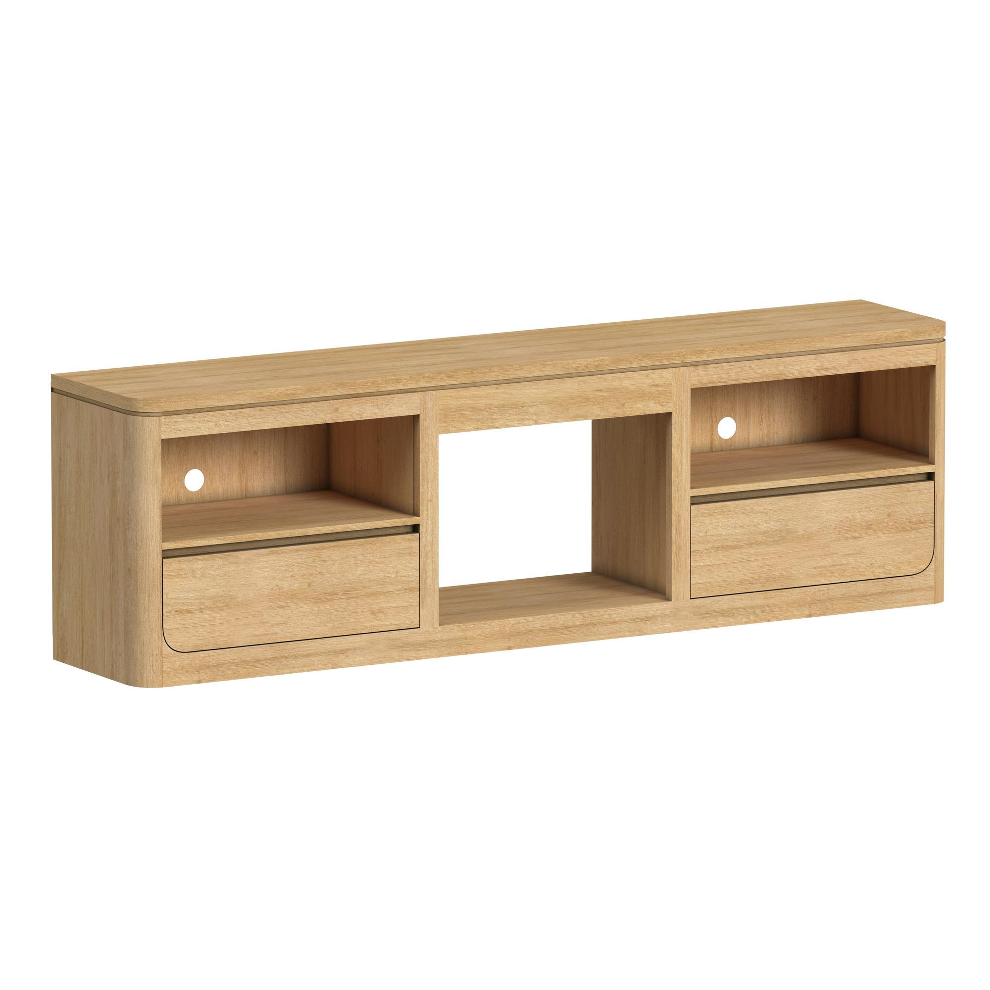 Rosalie - 82" TV Console Without Fireplace Insert - Natural