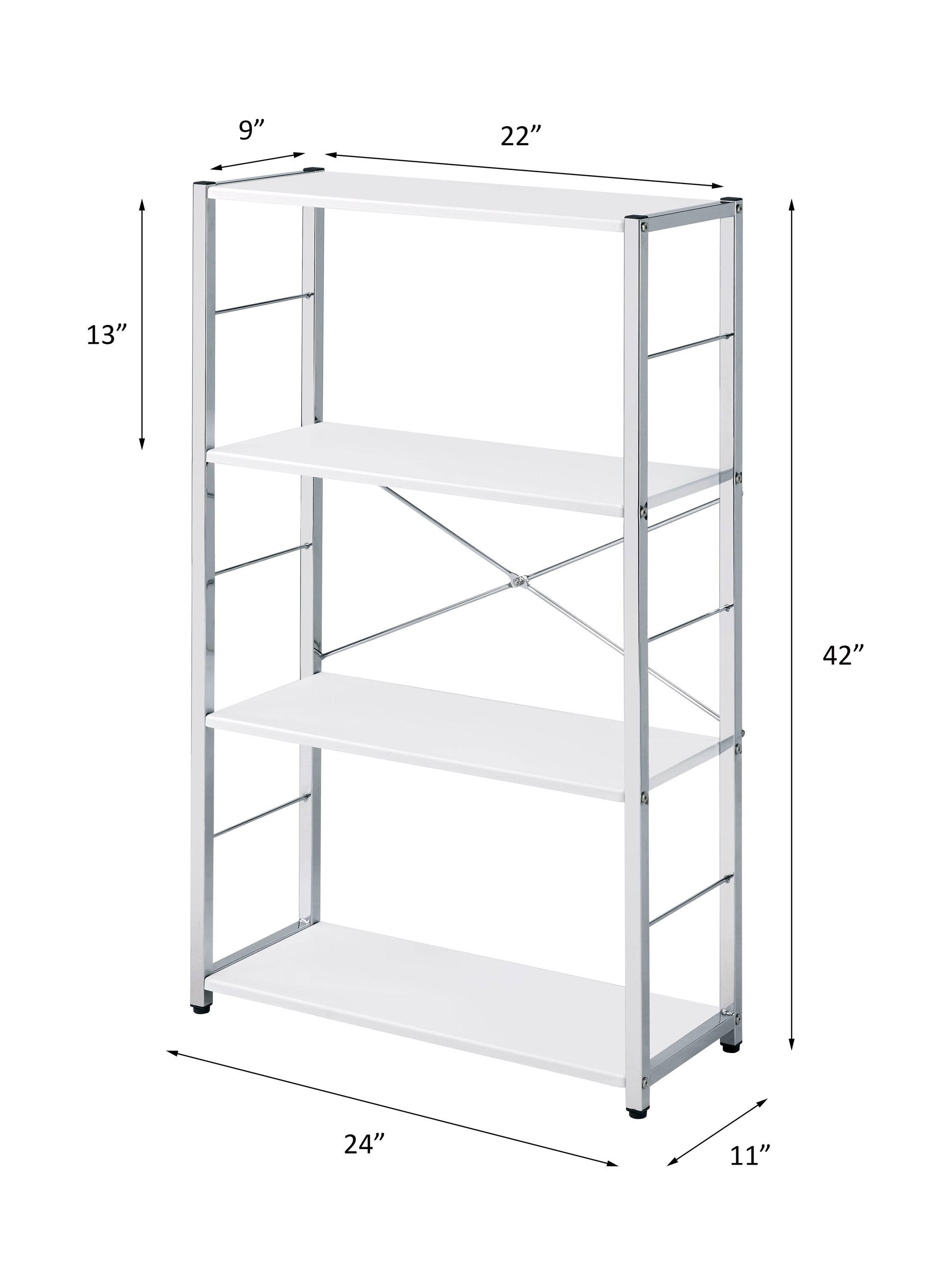Tennos - Bookshelf - White & Chrome, white, view 4