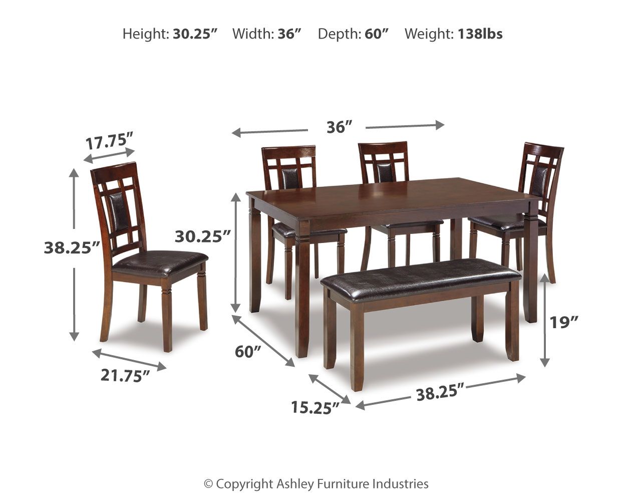 Ashley Furniture Bennox - Dining Room Table Set (Set of 6) - Brown - Image 4