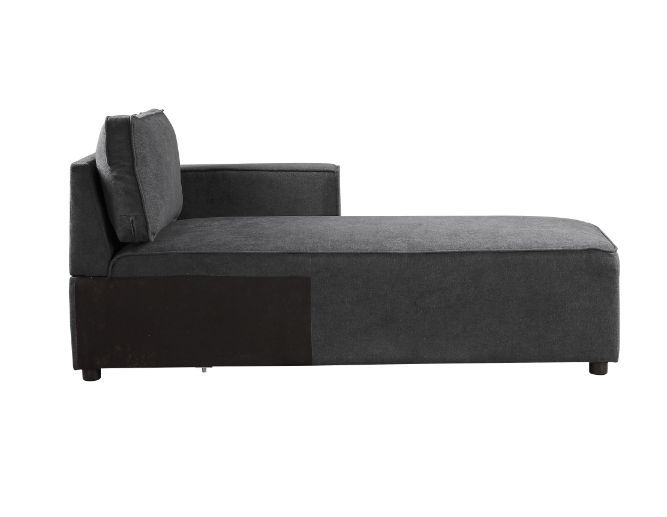 Silvester - Modular Chaise With 2 Pillows - Gray Fabric, dark gray, view 4
