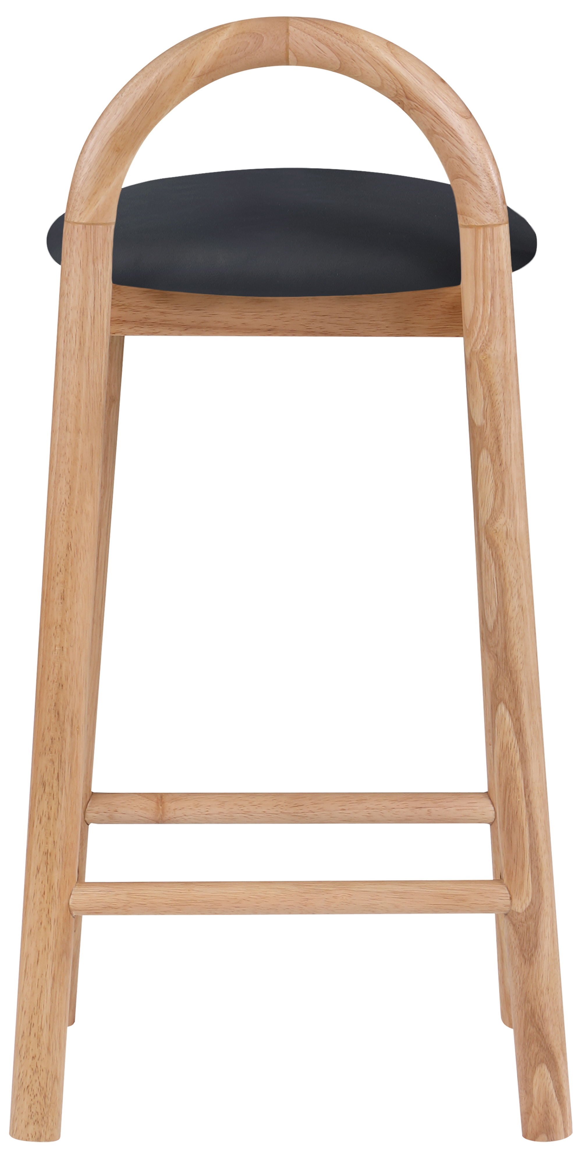 Calvin - Stool With Natural Base - Black