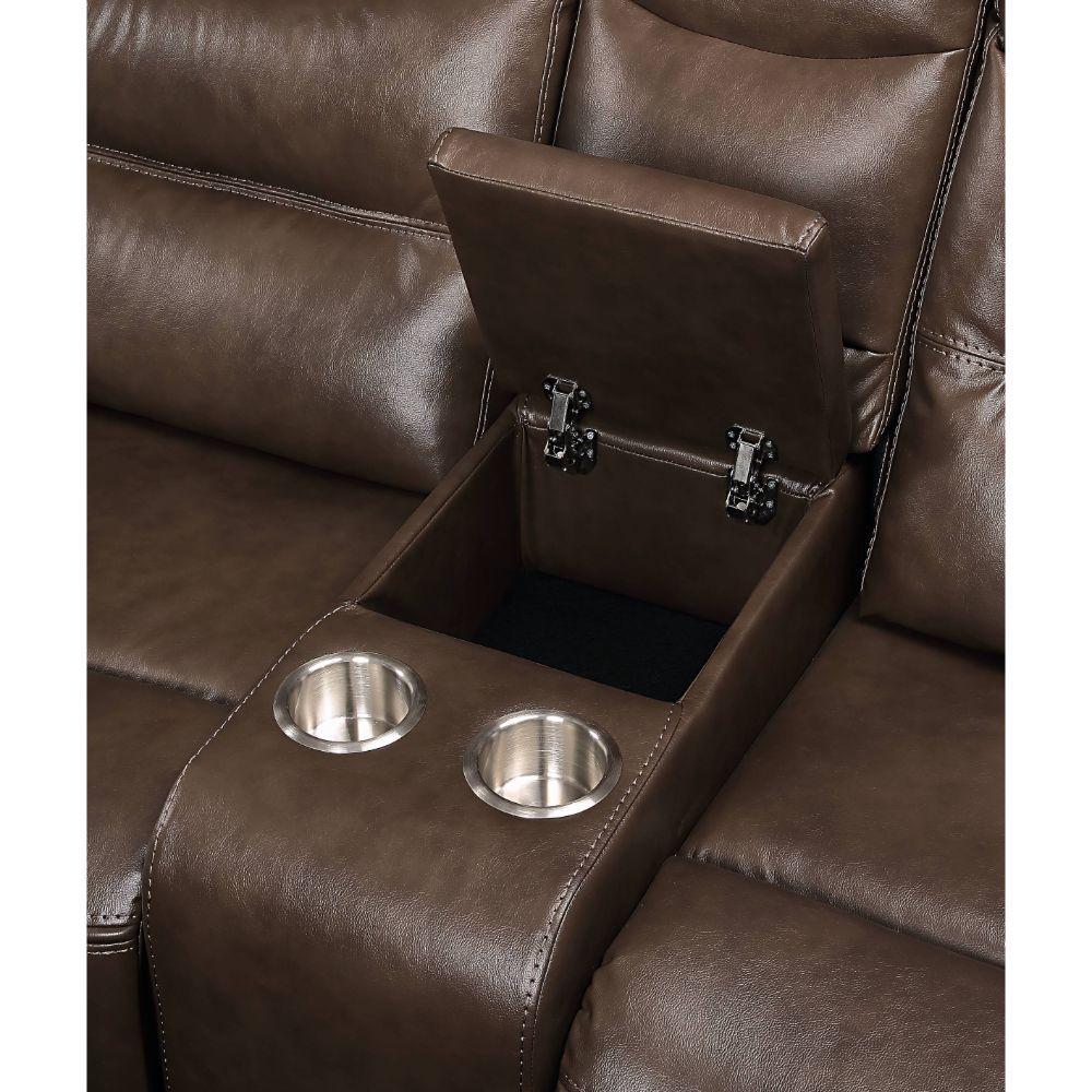 Aashi - Motion Sofa - Brown Leather-Gel Match, dark brown, view 6