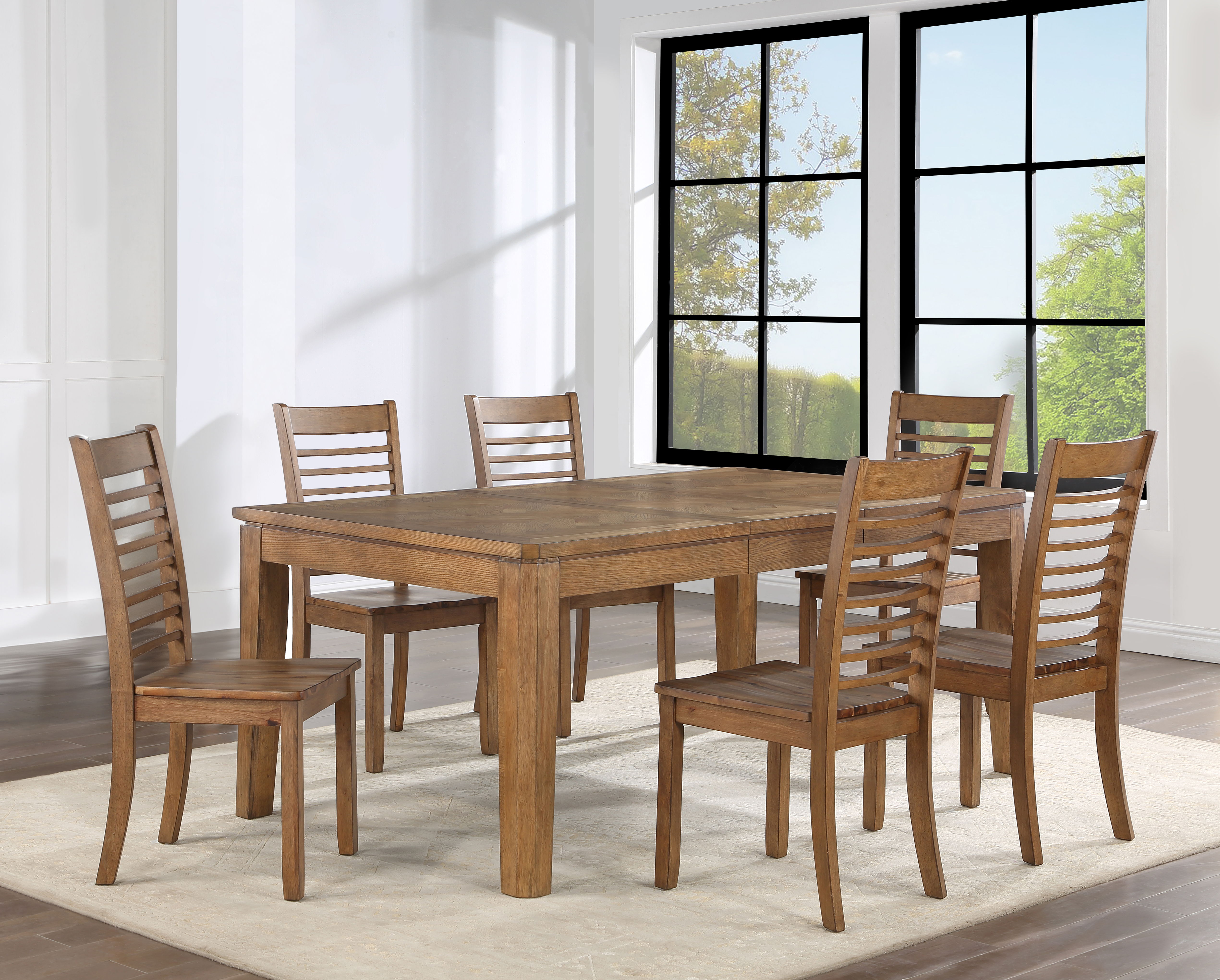 Ally - 7 Piece Dining Set (Table, 6 Side Chairs) - Tan Image