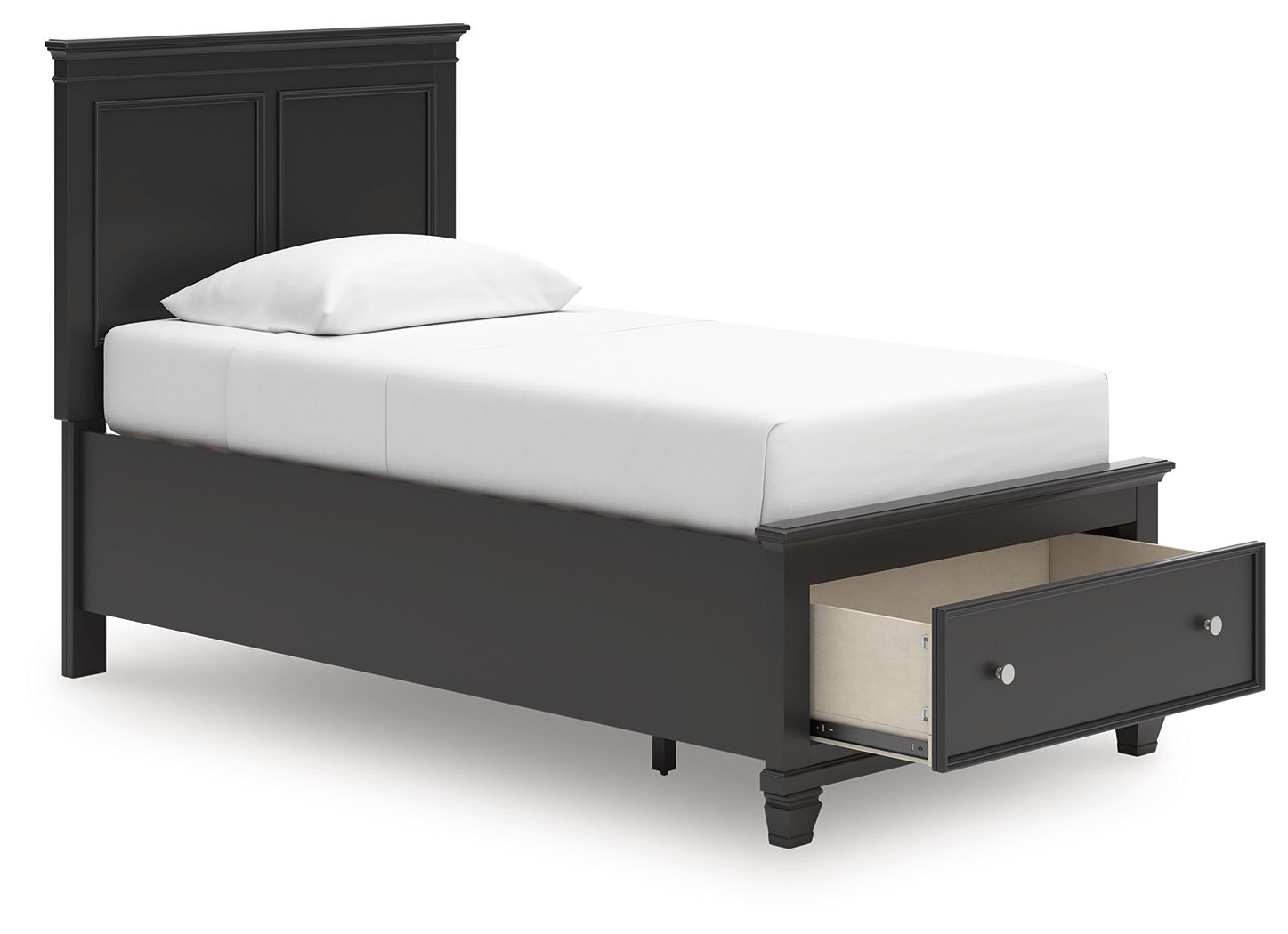 Ashley Furniture Lanolee - Twin Panel Storage Bed - Black - Image 3