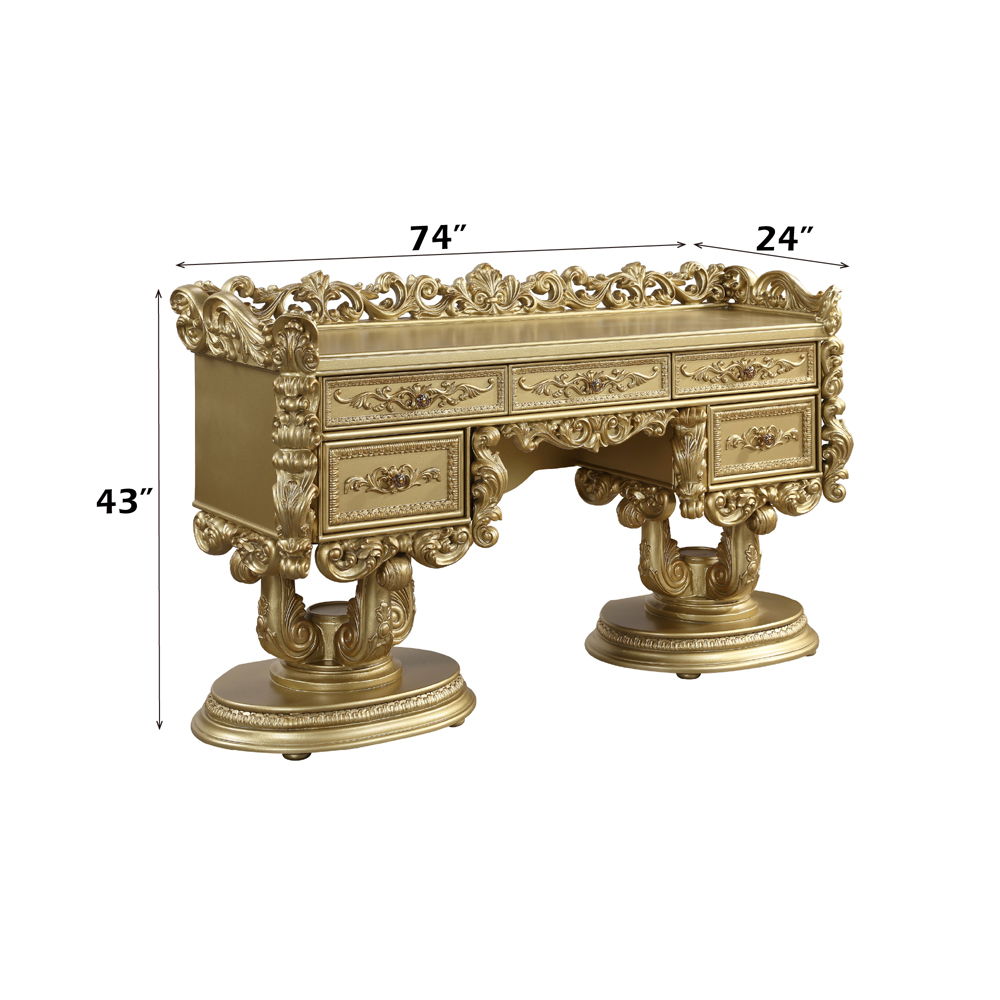 Bernadette - Vanity Desk - Gold, gold, view 7