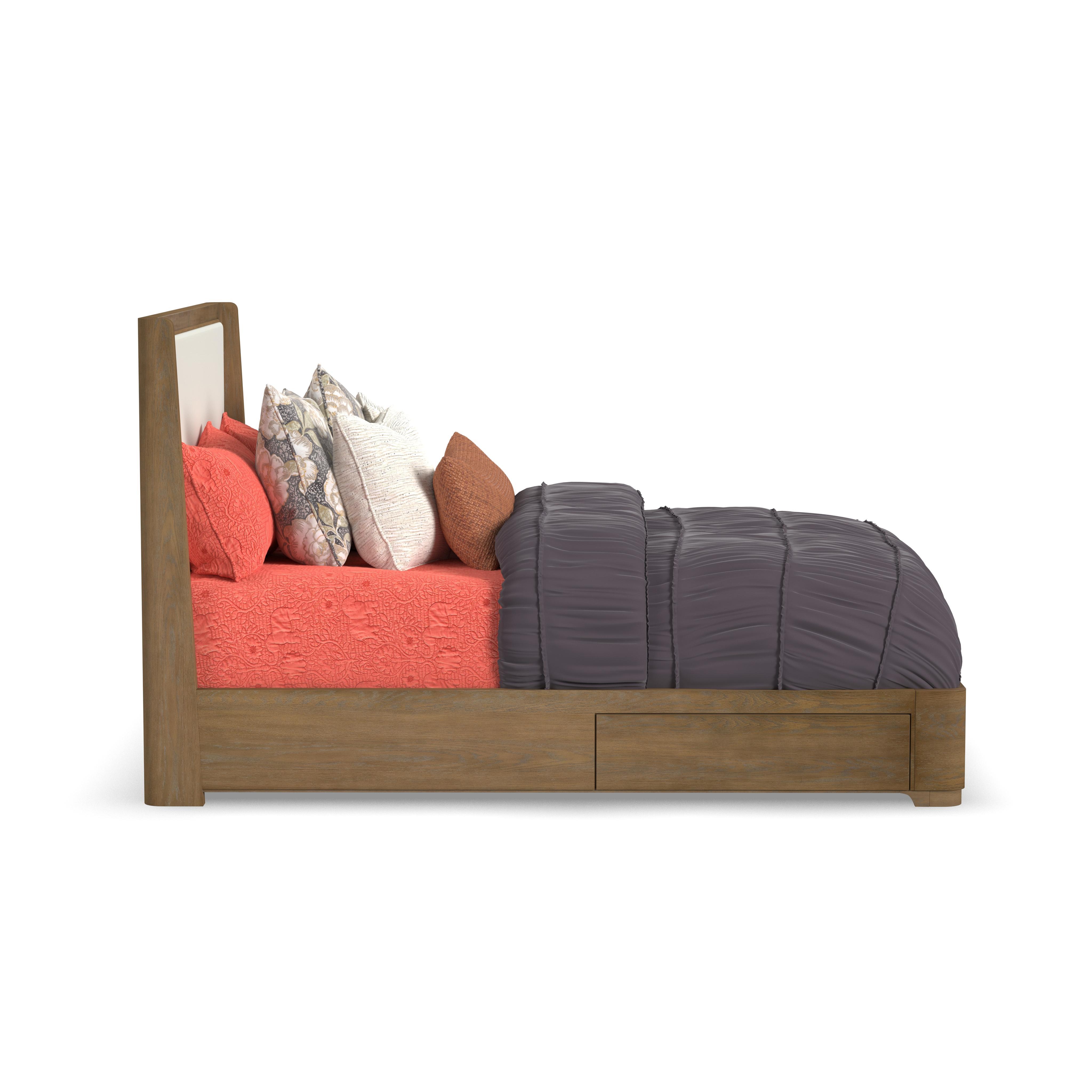 Normandy - Queen Upholstered Storage Bed - Light Brown, light brown, view 3