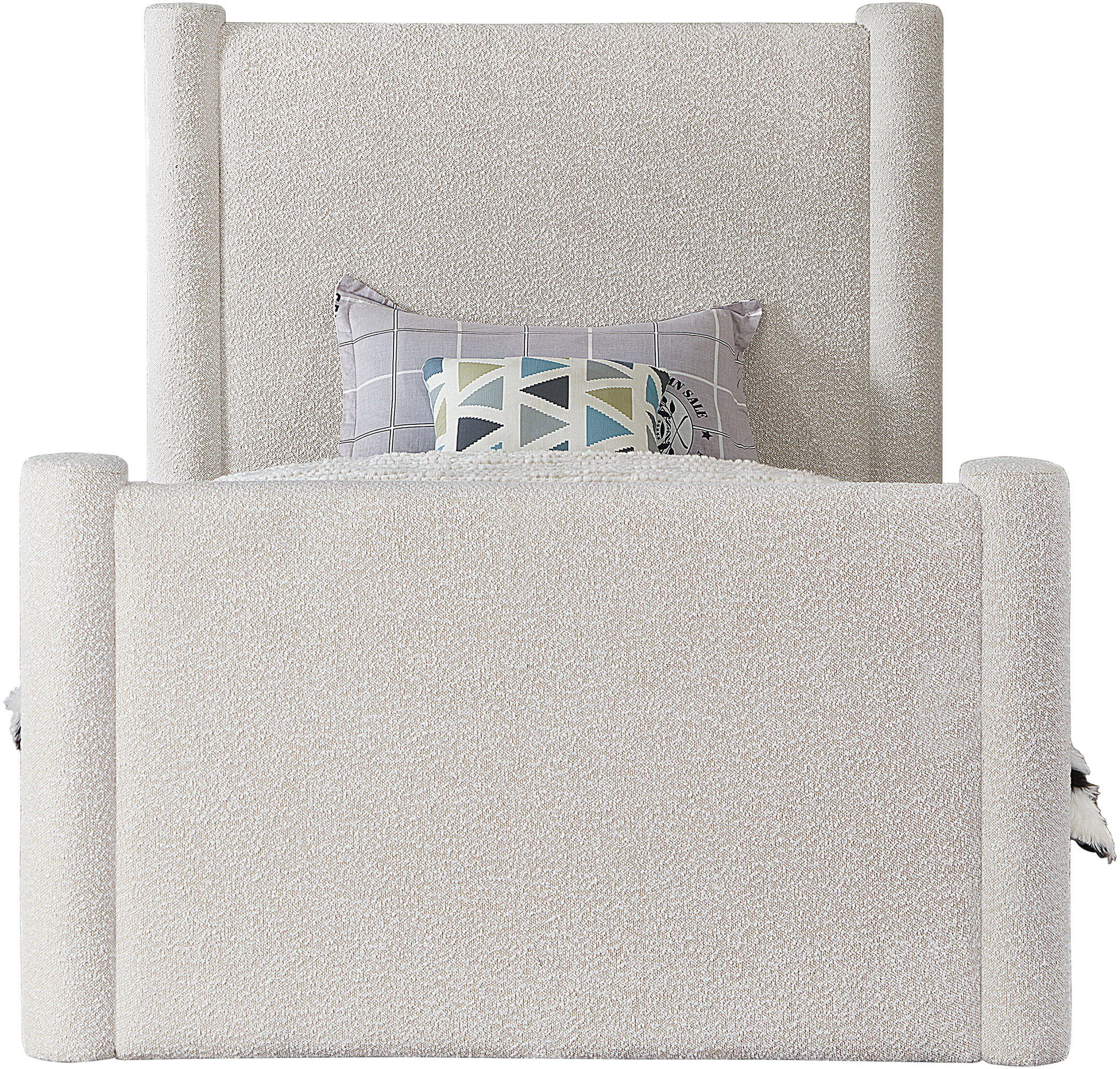 Elias - Boucle Twin Bed - Cream