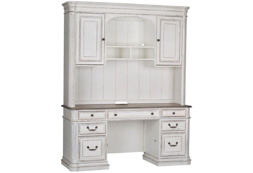 Liberty Furniture Magnolia Manor - Credenza & Hutch - White