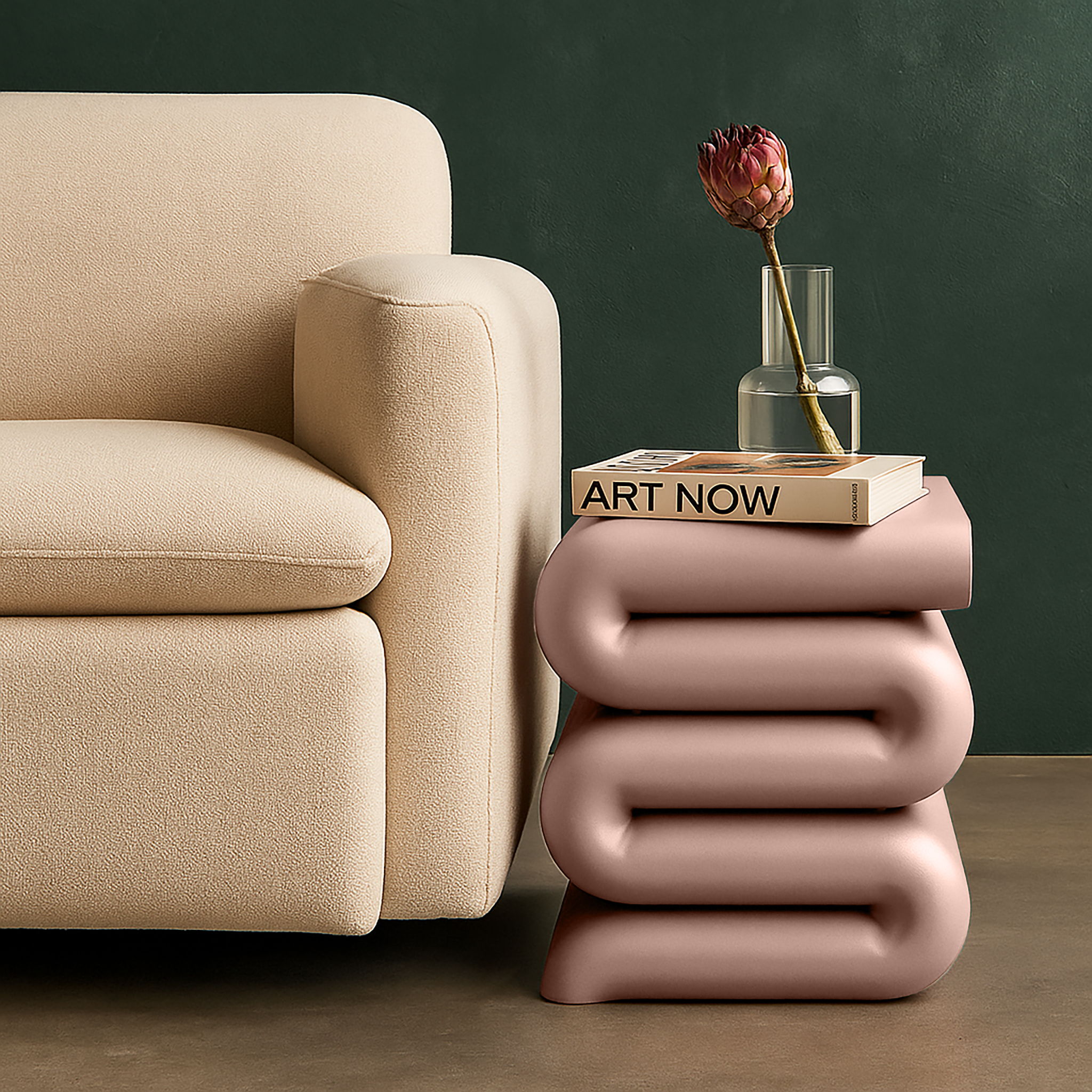 Roland - Iron End Table - Pink
