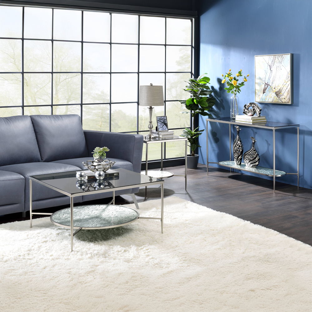 Adelrik - Sofa Table - Glass & Chrome, silver, view 3
