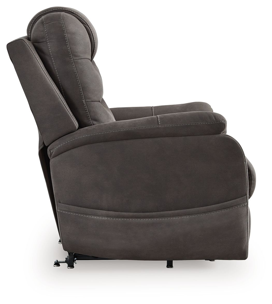Ashley Furniture Snowfield - Power Lift Recliner - Gunmetal - Image 6