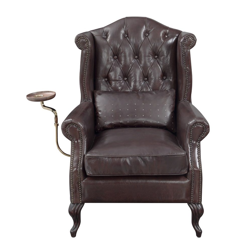 Pino - Accent Chair - Vintage Brown Top Grain Leather, dark brown, view 8