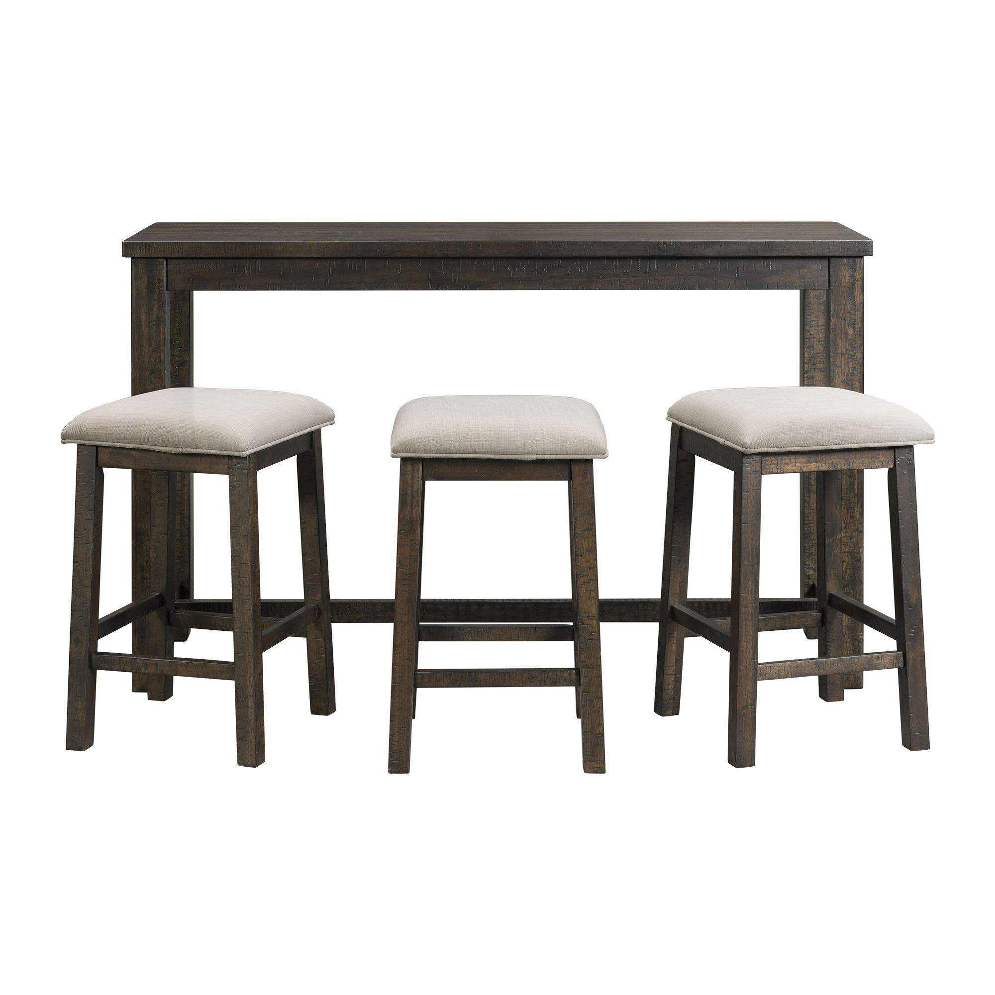 Stone - Occasional Bar Table Single Pack (Table And Three Stools) - Dark Walnut