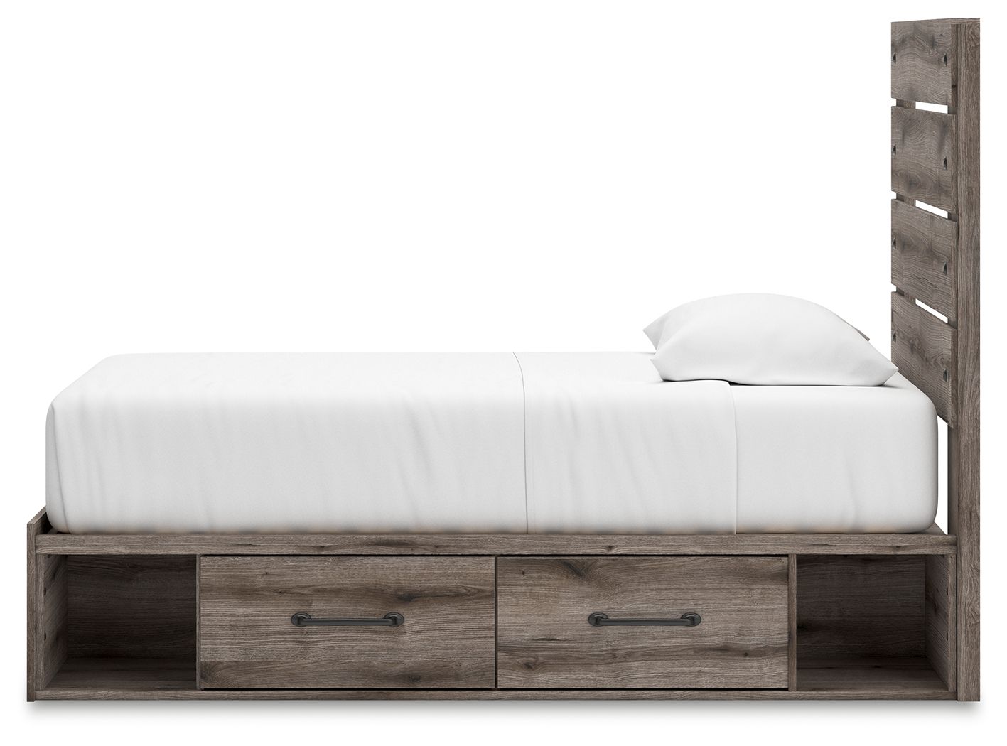 Ashley Furniture Graystorm - Twin Panel Bed With Storage - Brown Gray - Image 9