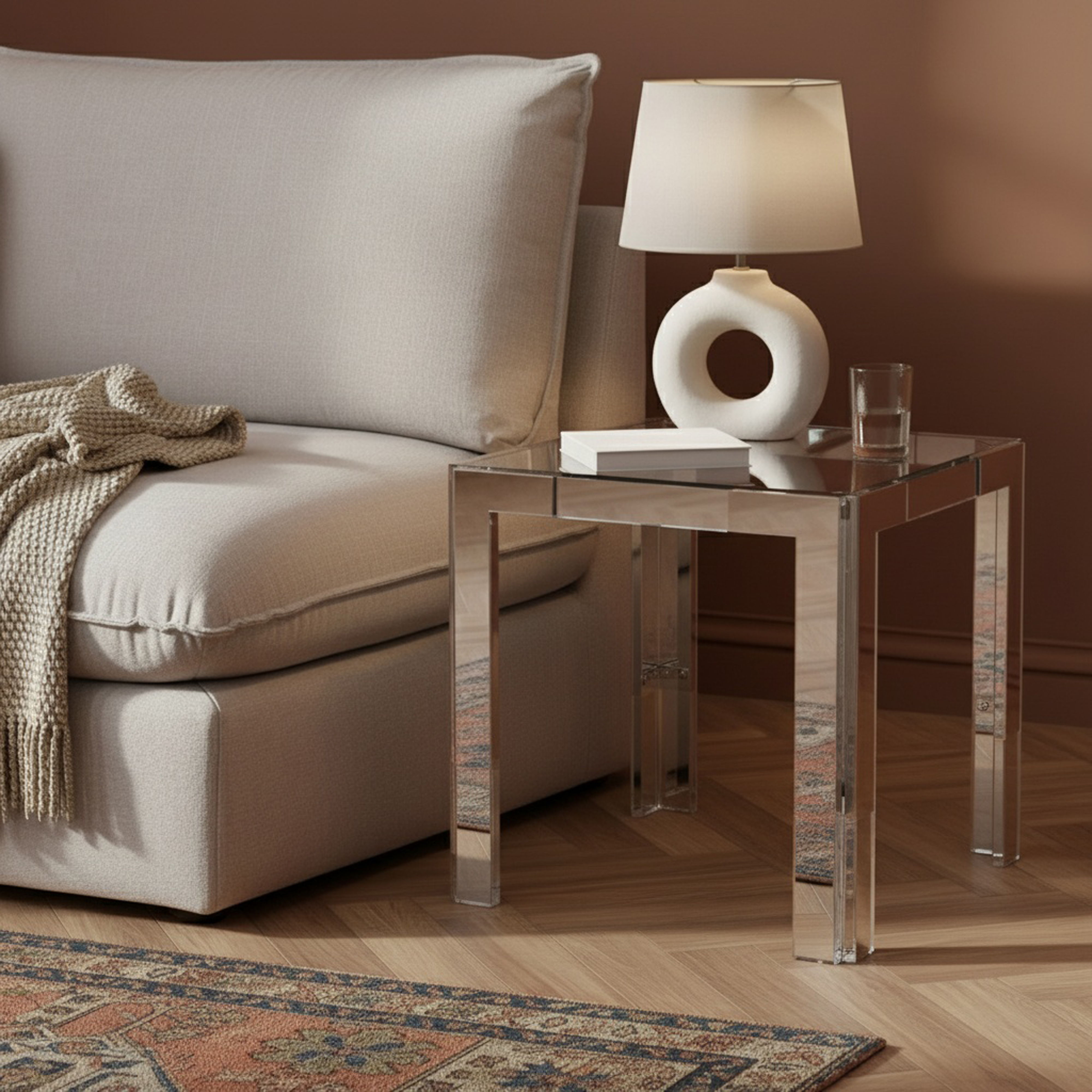 Casper - Steel End Table - Pearl Silver