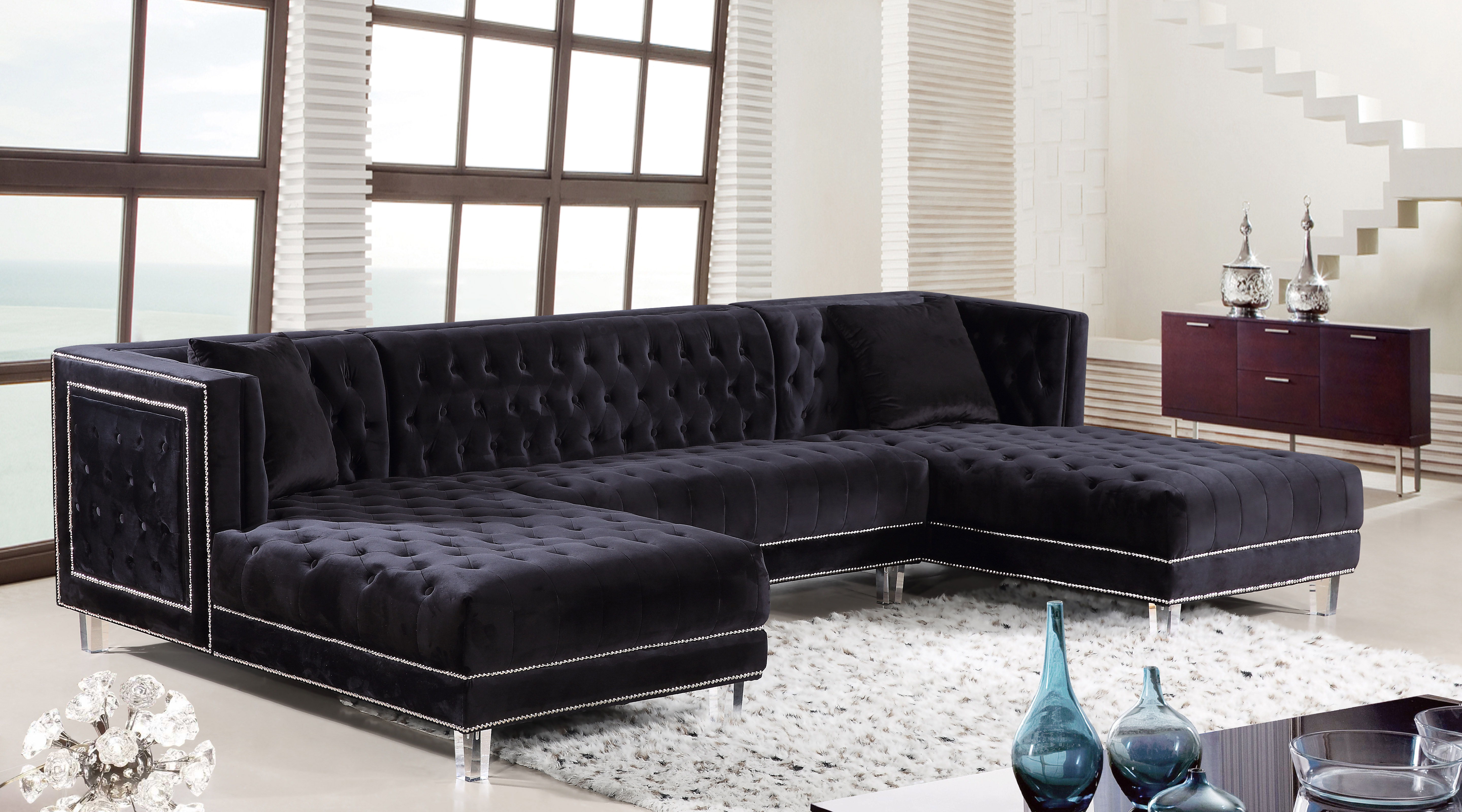 Moda - 3 Piece Sectional - Black