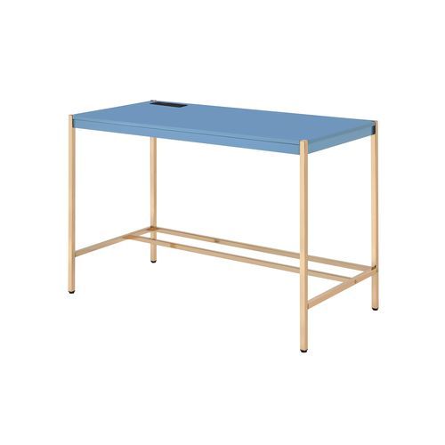 Midriaks - Writing Desk With USB - Navy Blue & Gold, blue, view 2