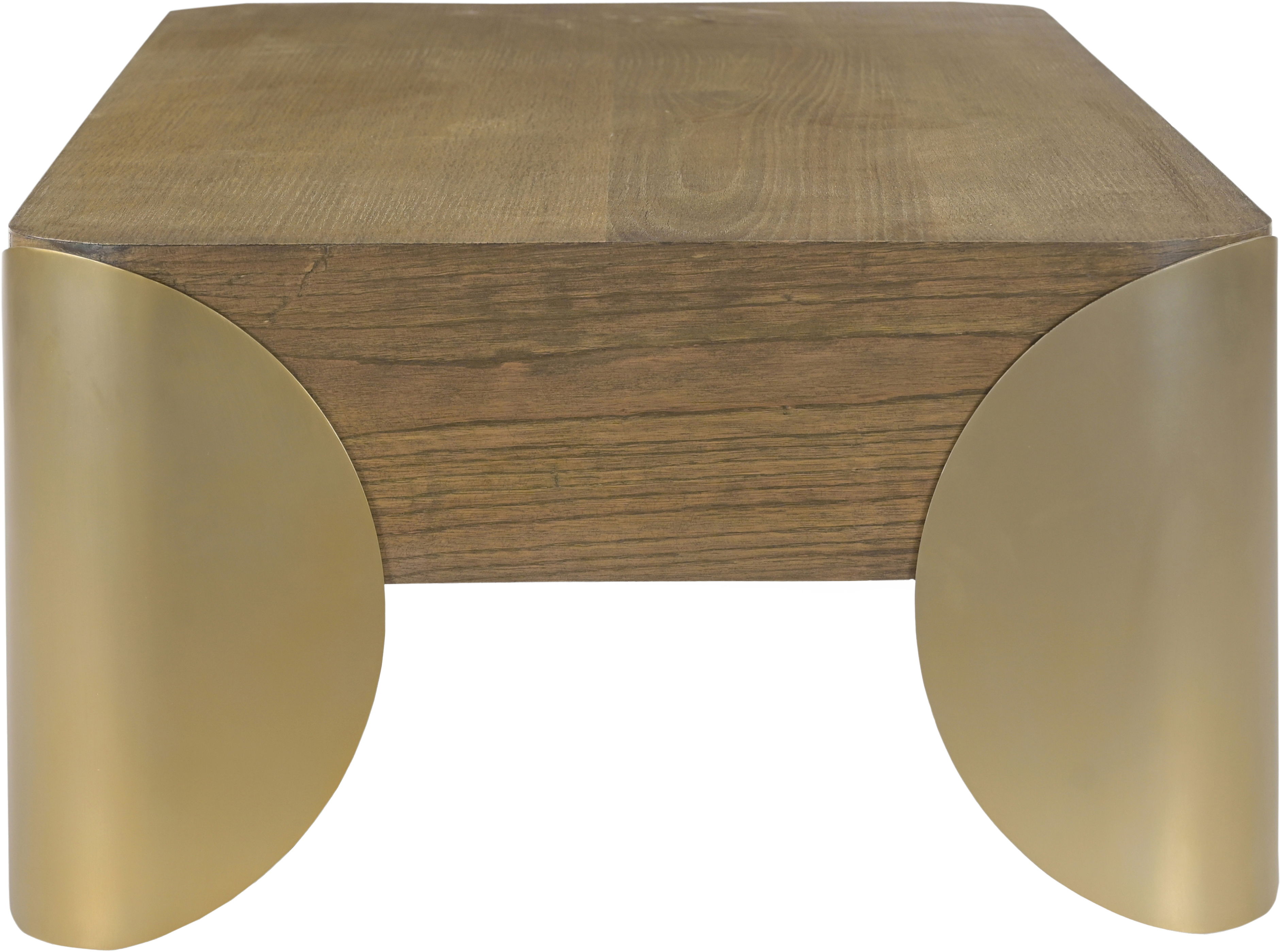 Cazari - Oak Wood And Iron Coffee Table - Brown