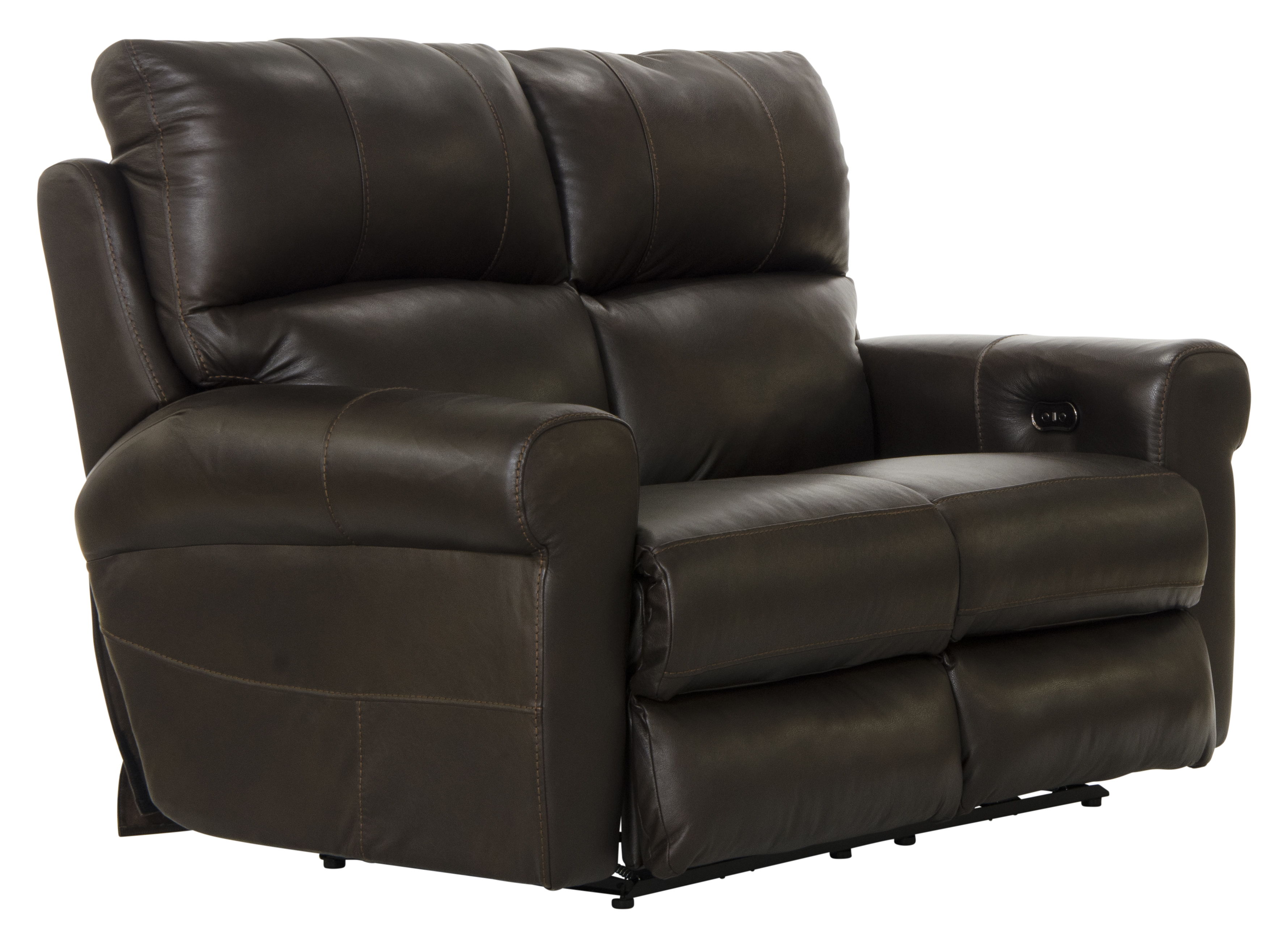 Torretta - Top Grain Italian Leather Power Lay Flat Reclining Loveseat - Chocolate
