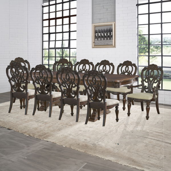 11 Pc · Table, 8 Side Chairs, 2 Arm Chairs