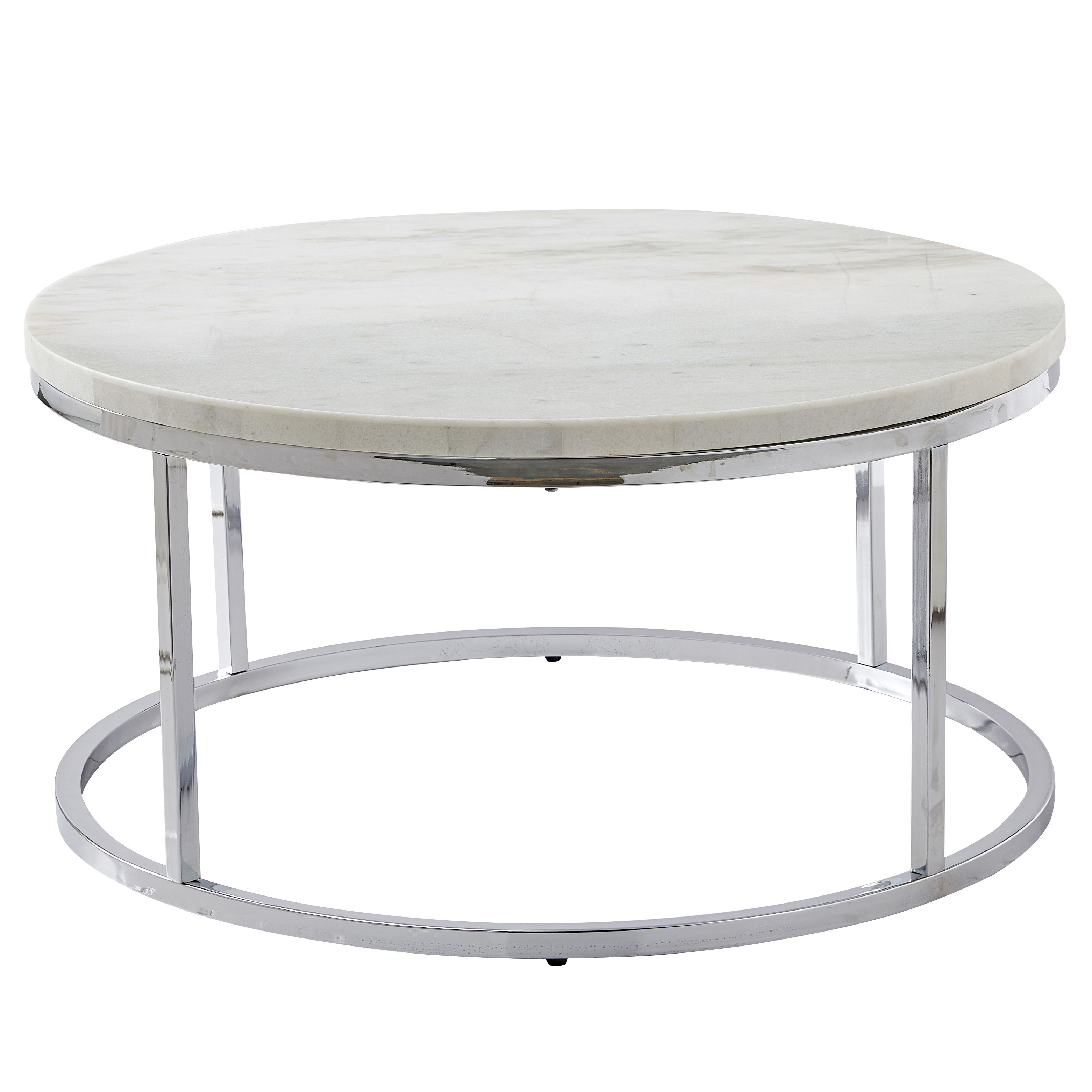 White Marble Top Round Cocktail Table