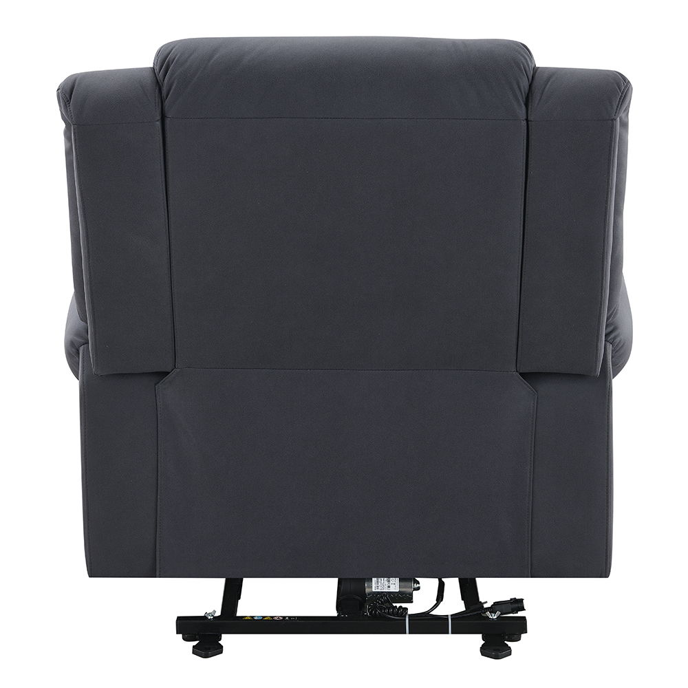 Domana - Power Recliner With Lift & Heating & Massage - Dark Blue Fabric, blue, view 4