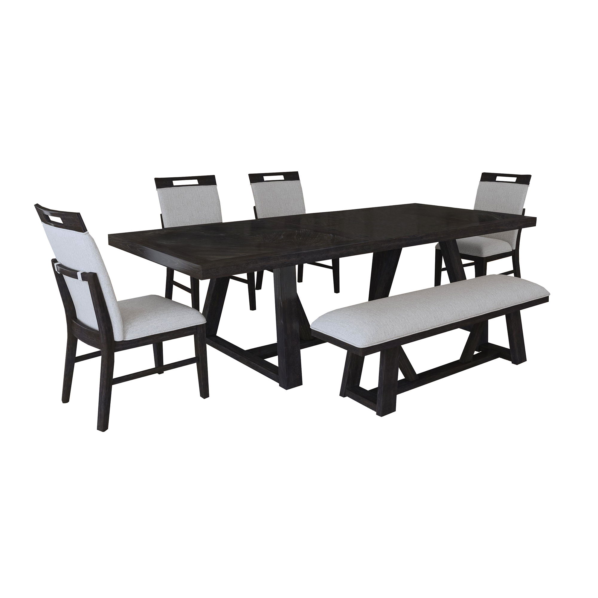 6 Pc · Table, Four Chairs & Bench