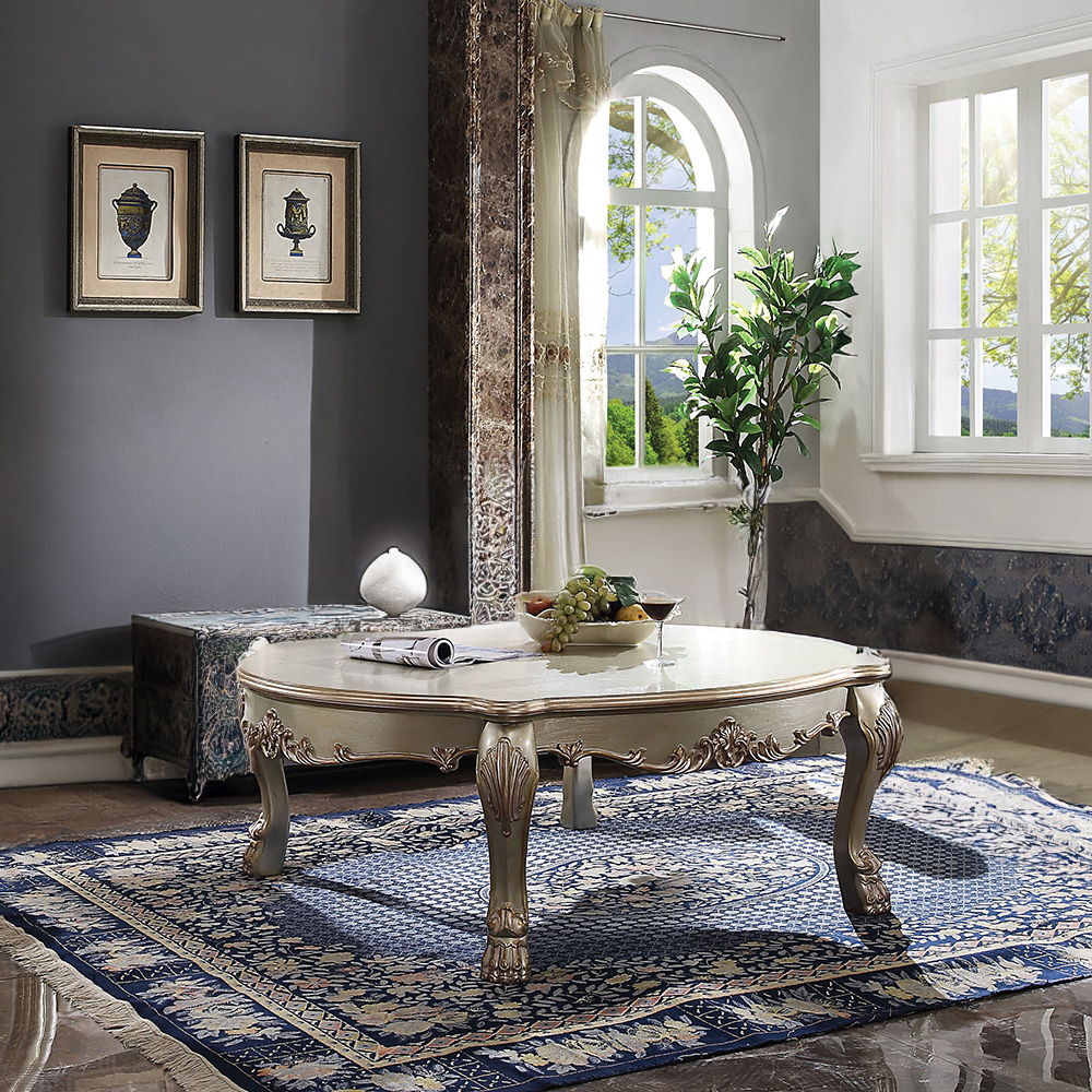 Dresden II - Coffee Table - Gold Patina & Bone, beige, view 6