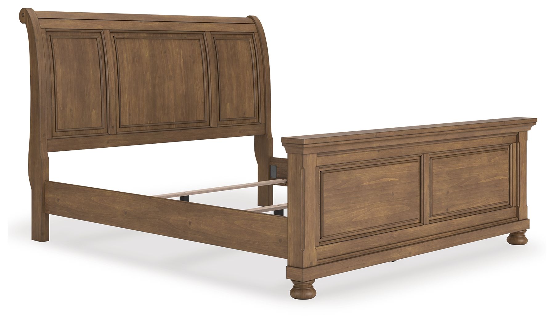 Feddinger - King Sleigh Bed - Medium Brown