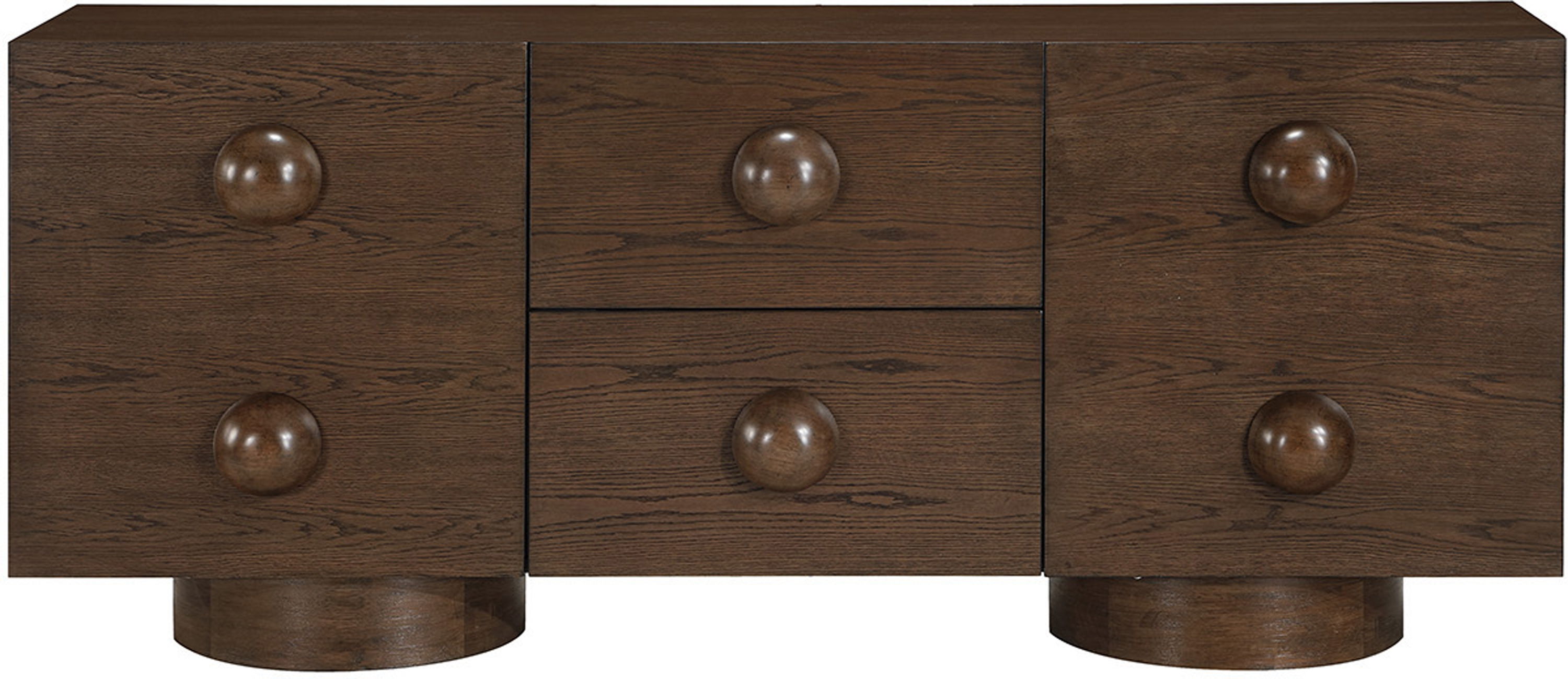 Bubble - Rubberwood with Oak Veneer Sideboard / Buffet - Brown