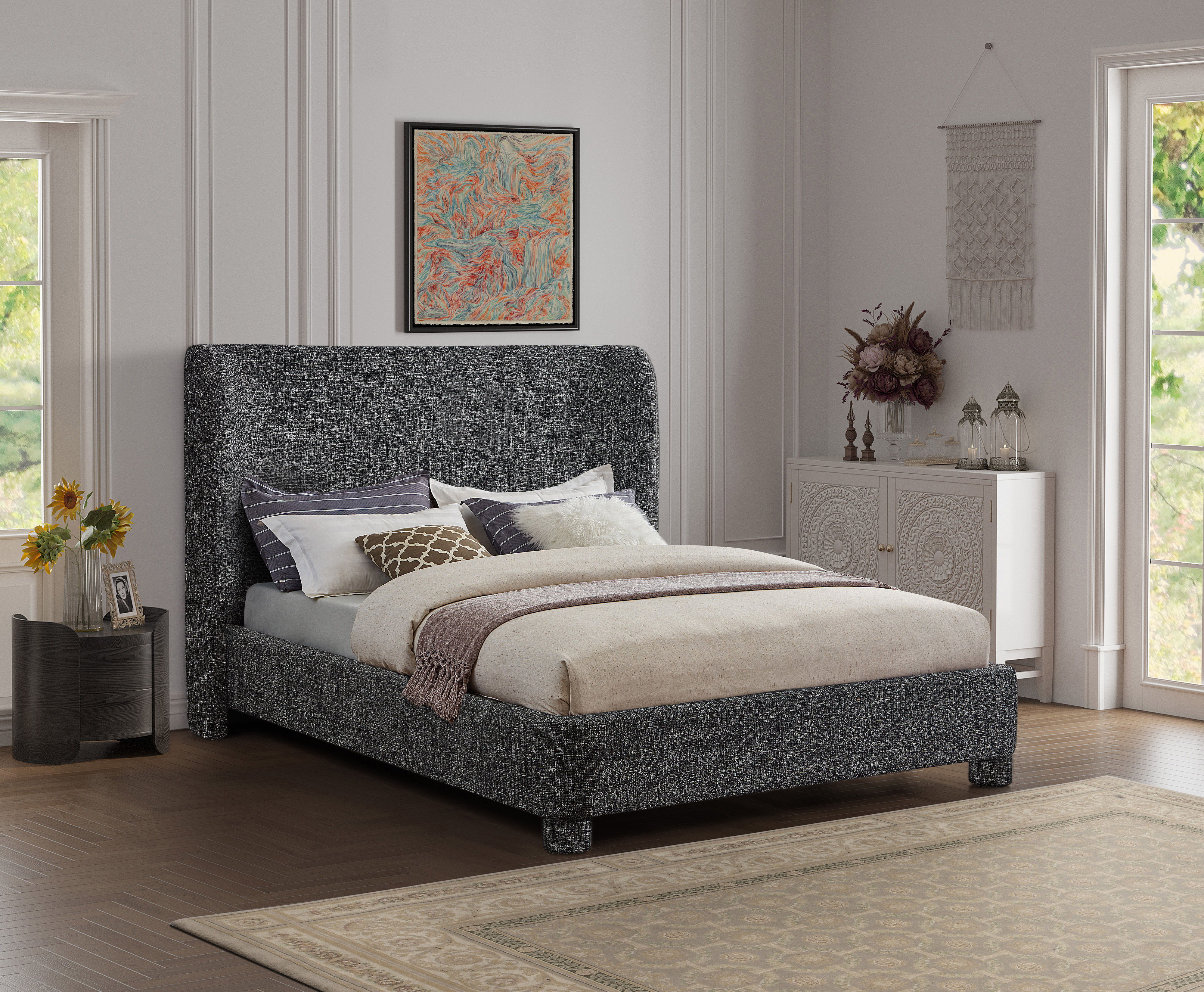 Penny - Polyester Fabric Full Bed - Black