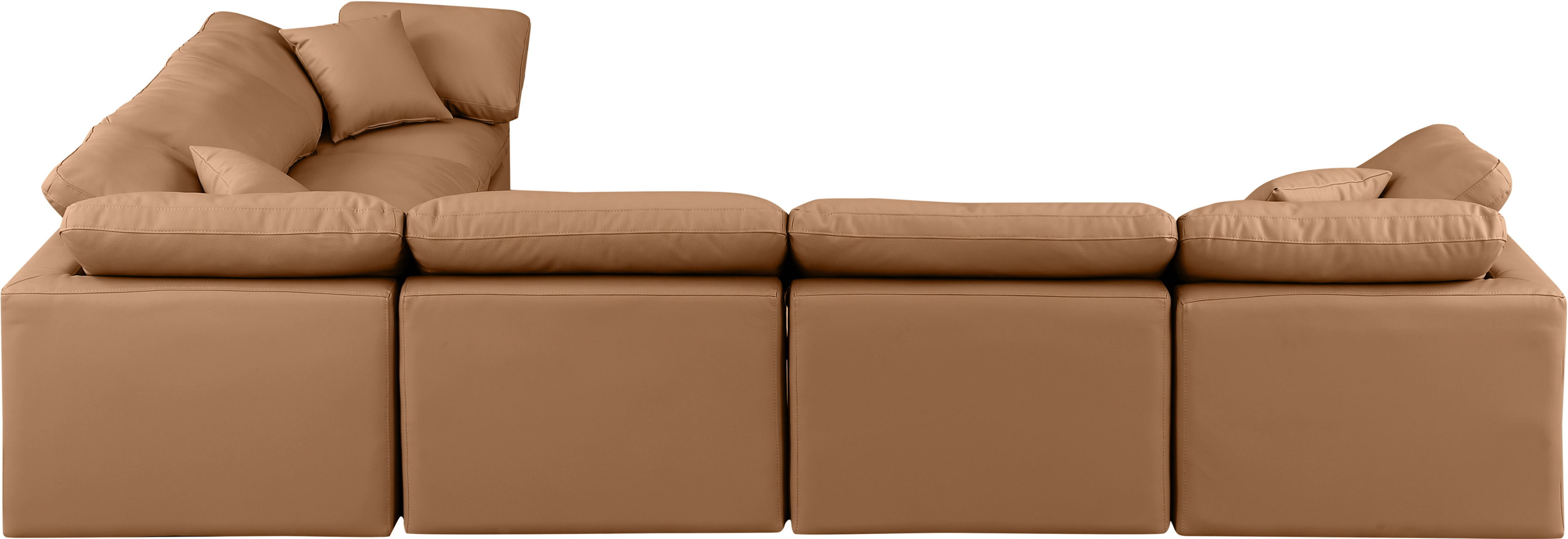 Indulge - Faux Leather 6 Piece Modular Corner Sectional - Cognac