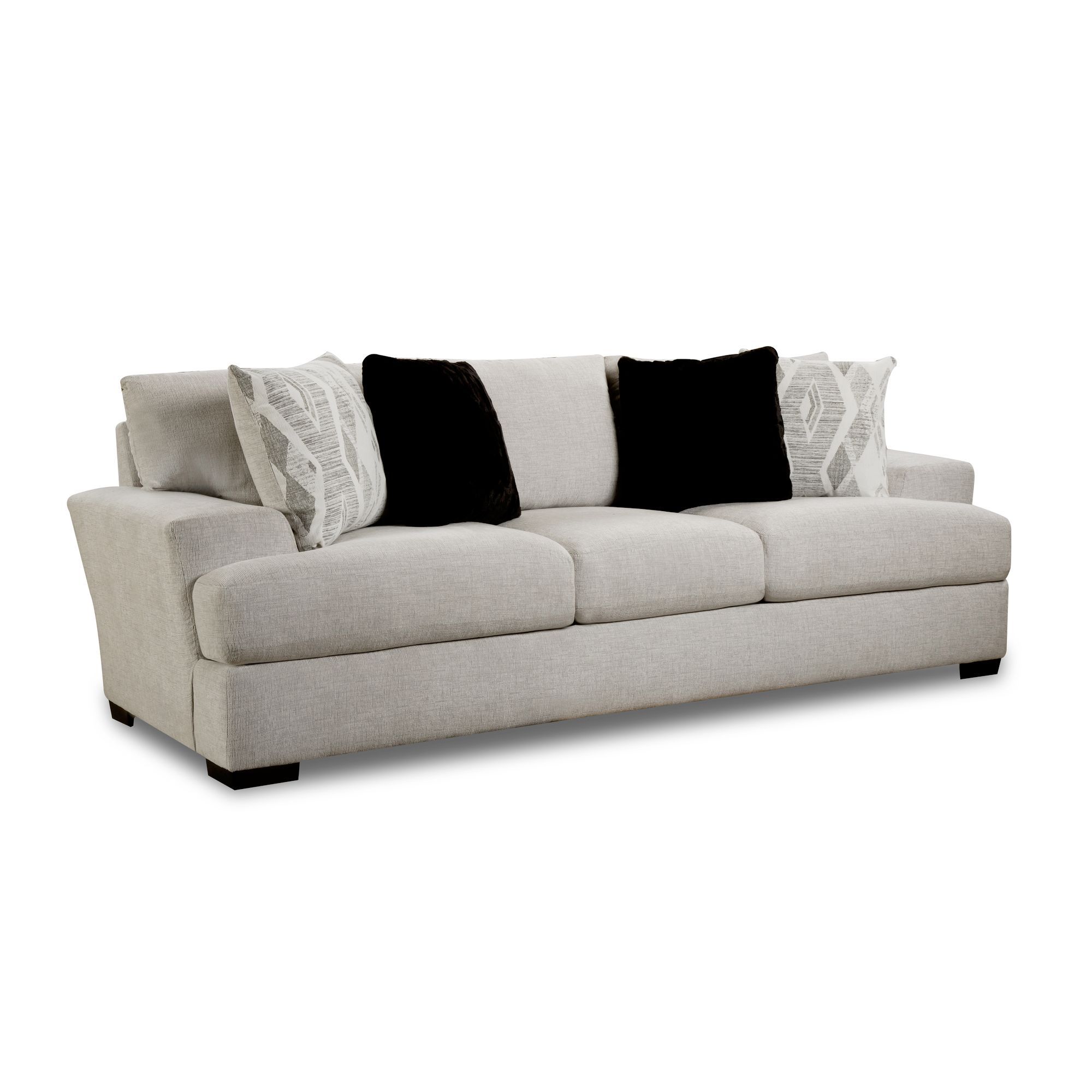 9010 - Sofa - Fentasy Silver With 2 Pillows Naples Black, 2 Pillows Exotica Birch Image