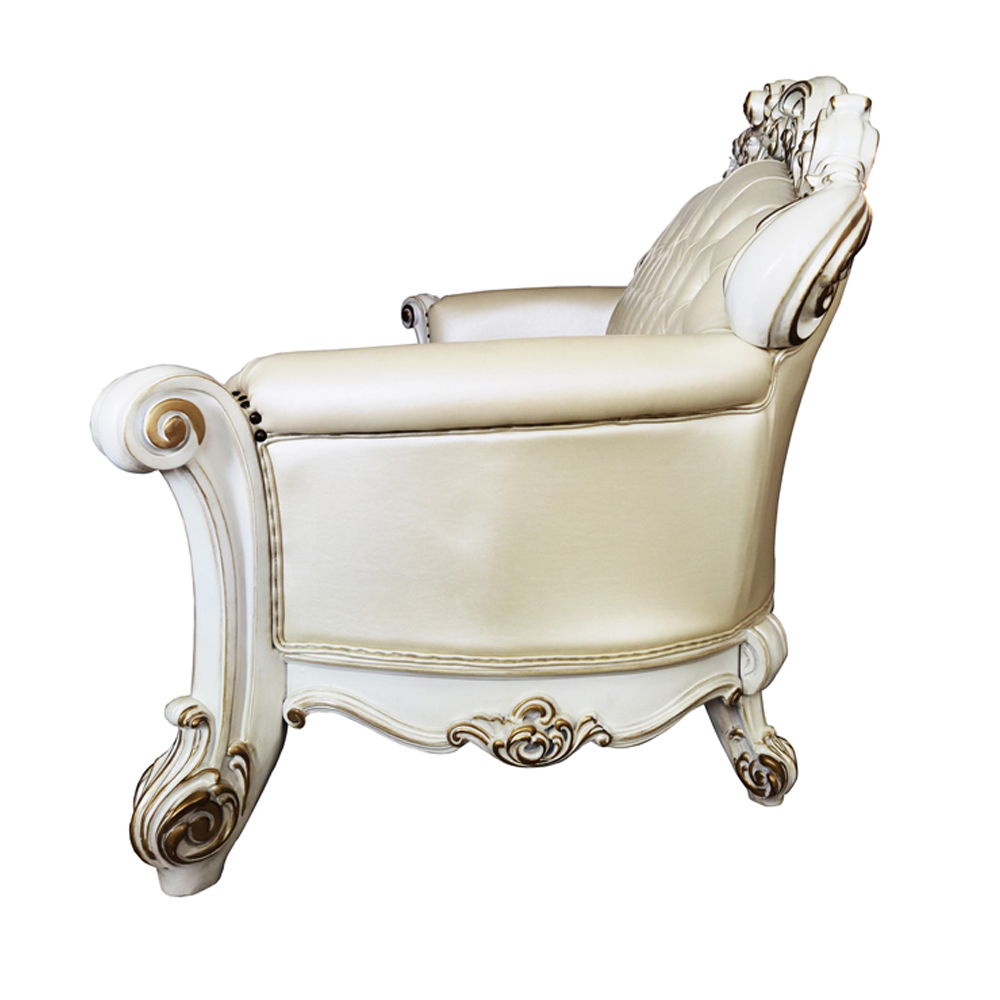 Vendome - Sofa With 5 Pillows - Champagne Synthetic Leather & Antique Pearl, beige, view 4
