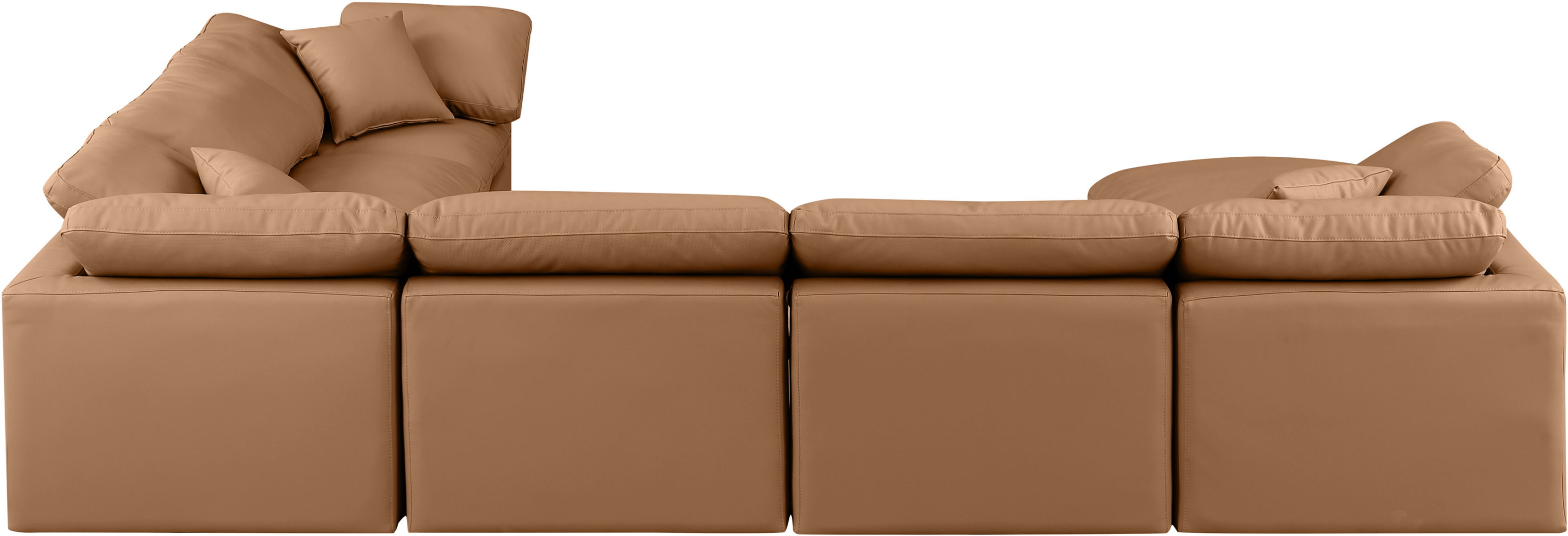 Indulge - Faux Leather 7 Piece Modular Sectional - Cognac