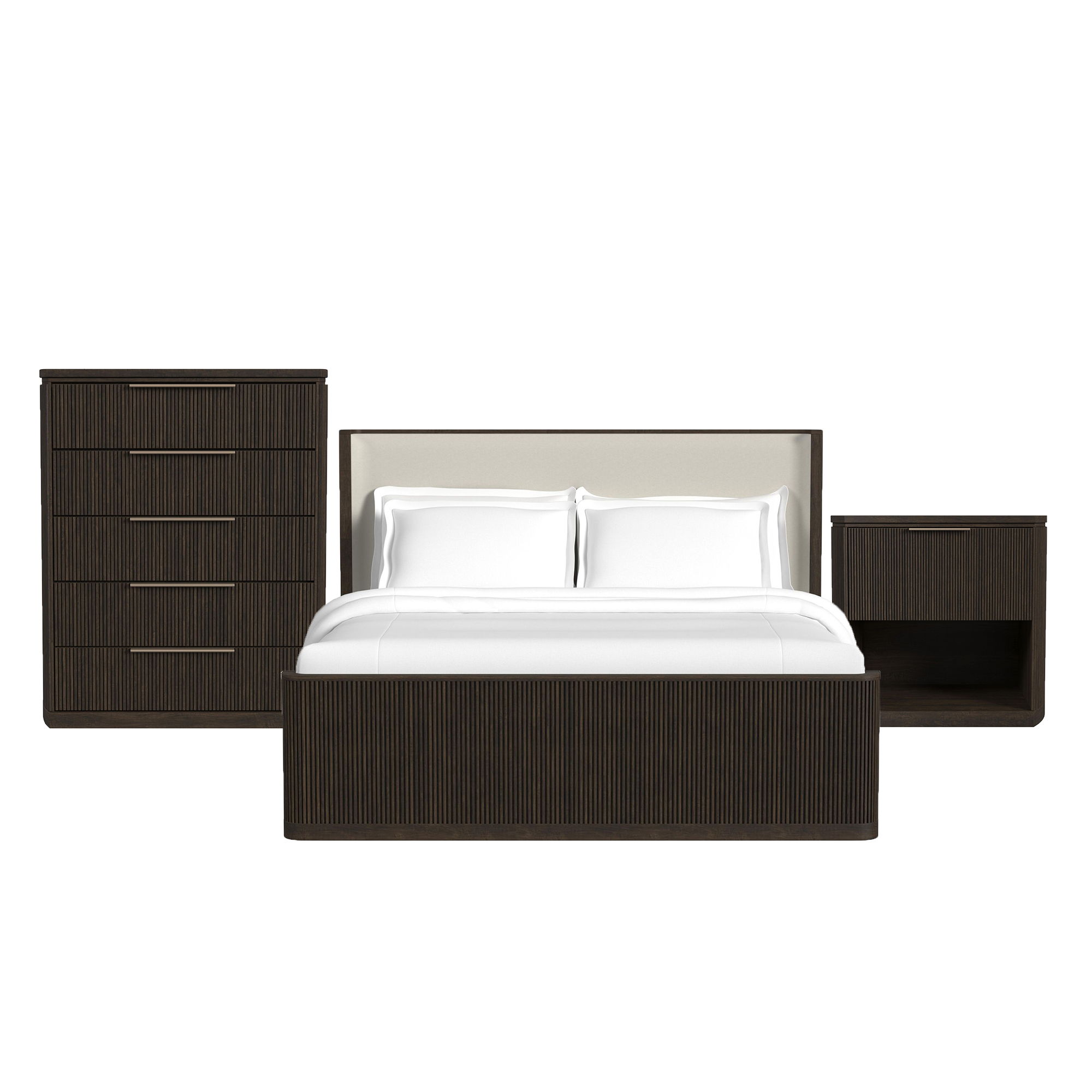 King · 3 Pc · Bedroom Set With King Upholstered Bed