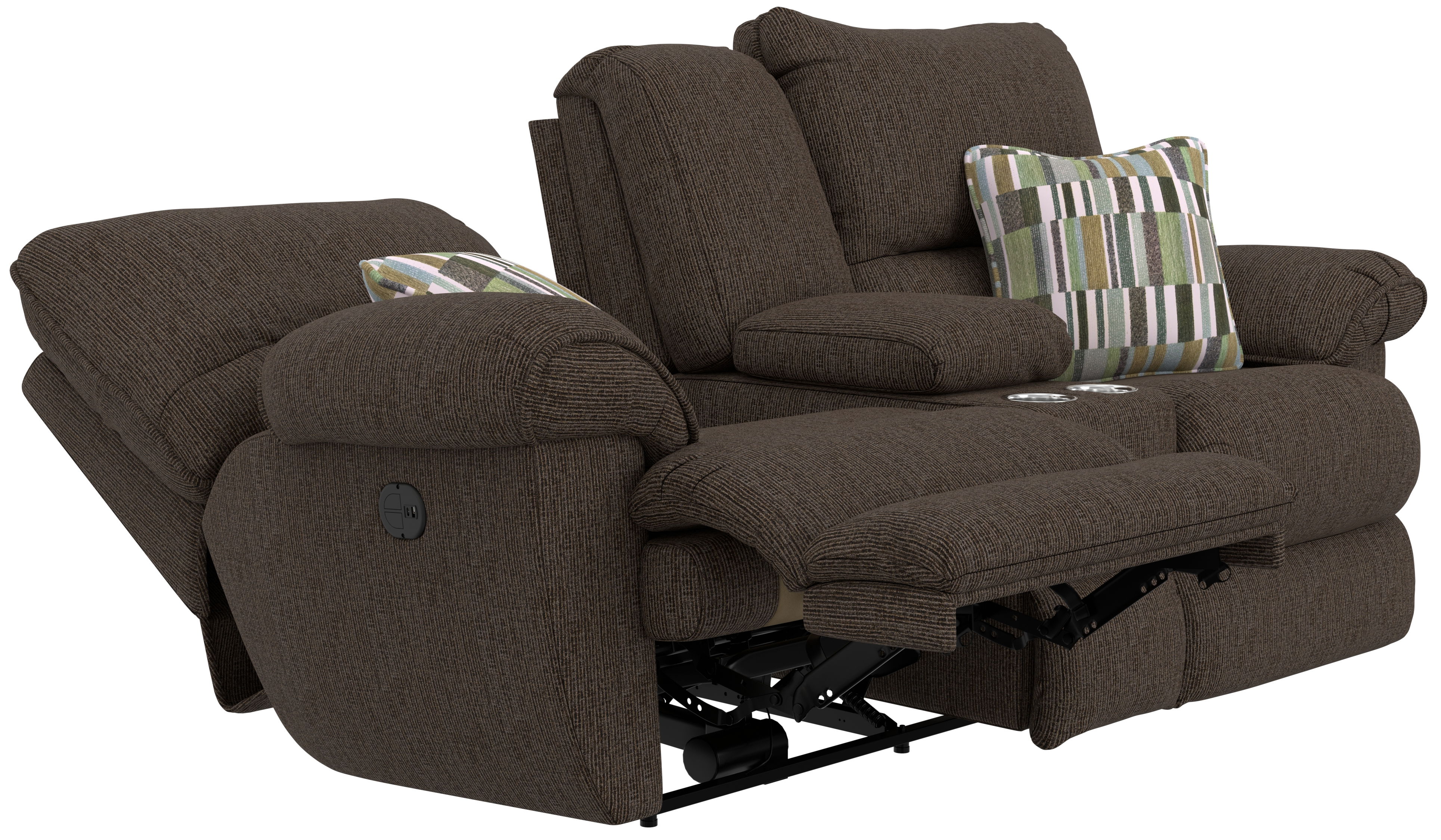 Lenny - Power Lay Flat Reclining Console Loveseat - Chocolate