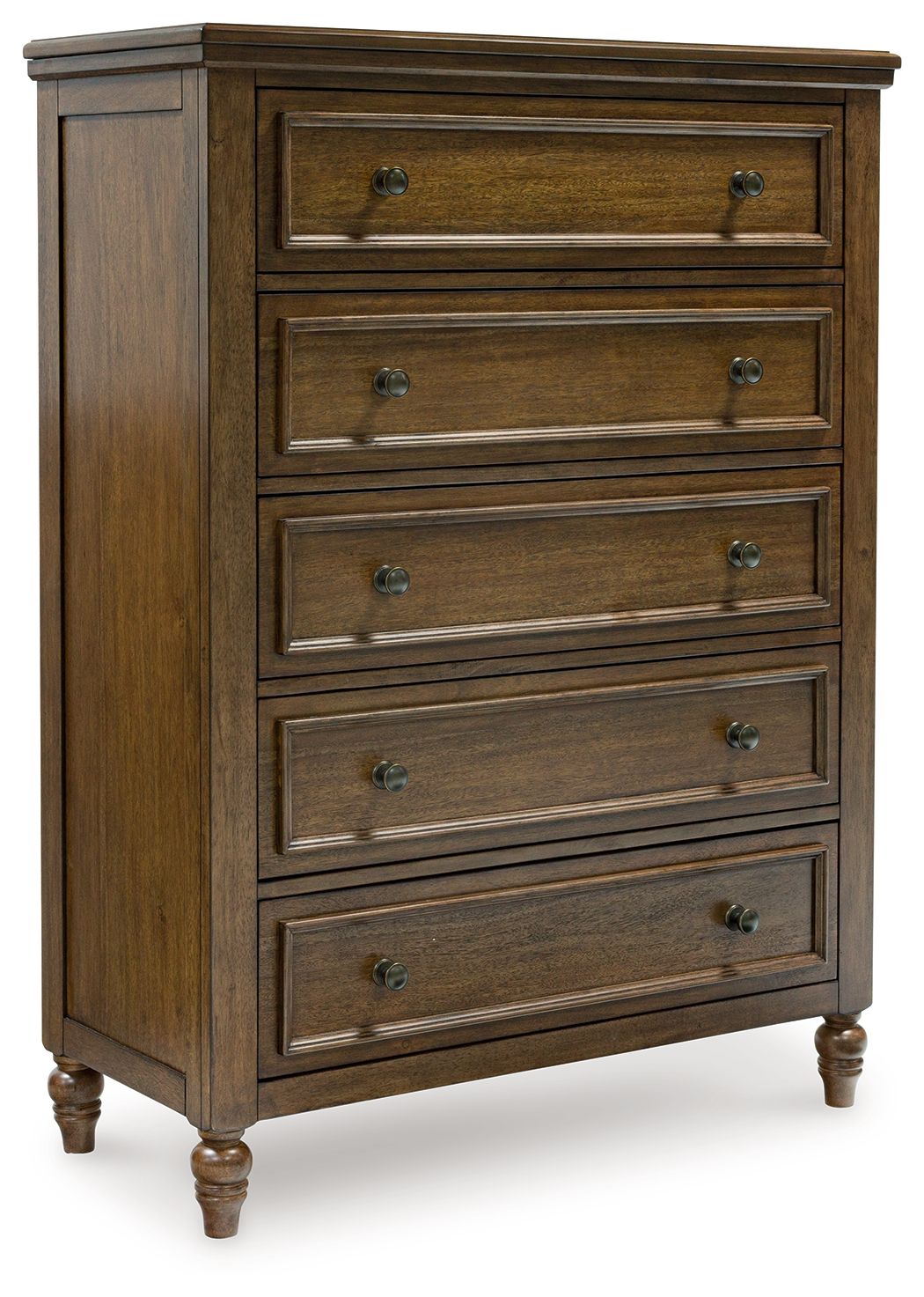 Ashley Furniture Sturlayne - 6 Pc. - Dresser, Mirror, Chest, California King Upholstered Panel Bed - Brown - Image 7