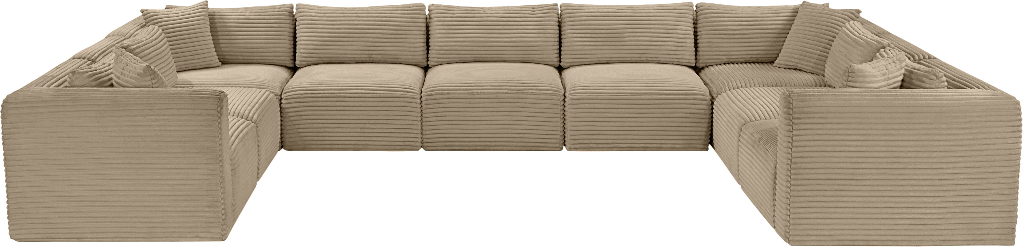 Shaggy - 9 Piece Modular U-Shaped Sectional - Taupe