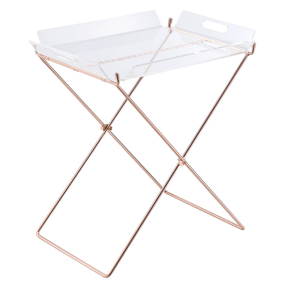 Cercie - Tray Table - Clear Acrylic & Copper, beige, view 2