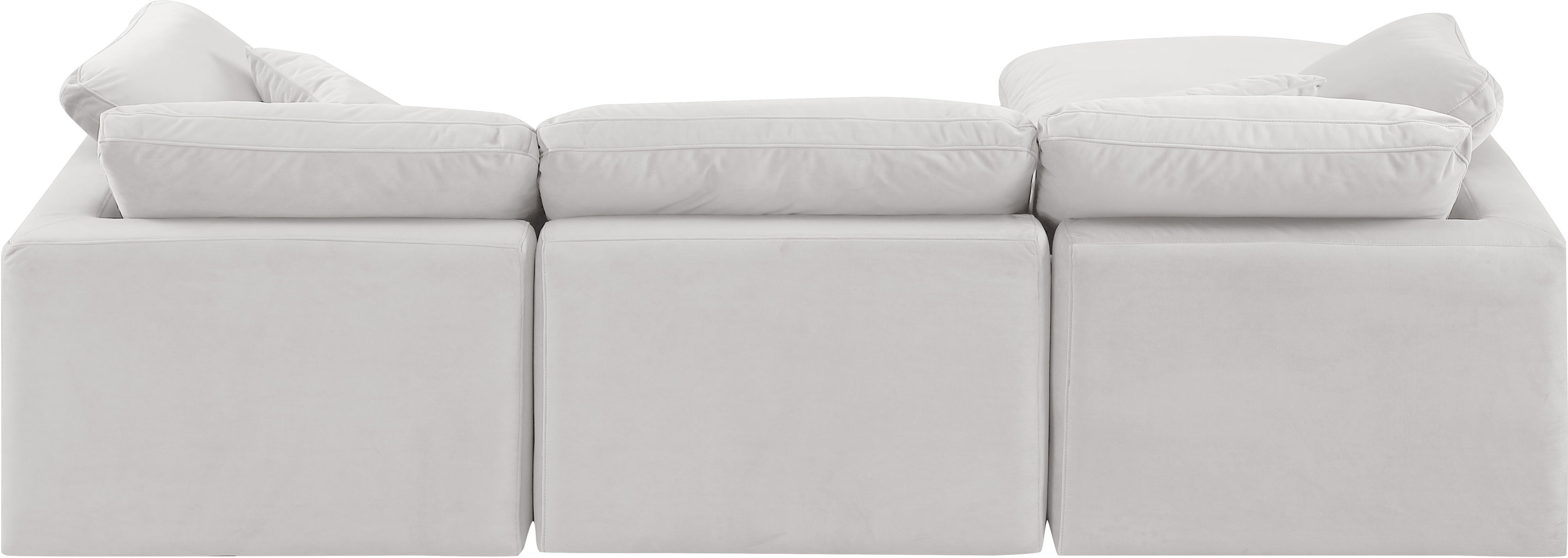 Indulge - Velvet 4 Piece Modular Sectional With Chaise - Off White