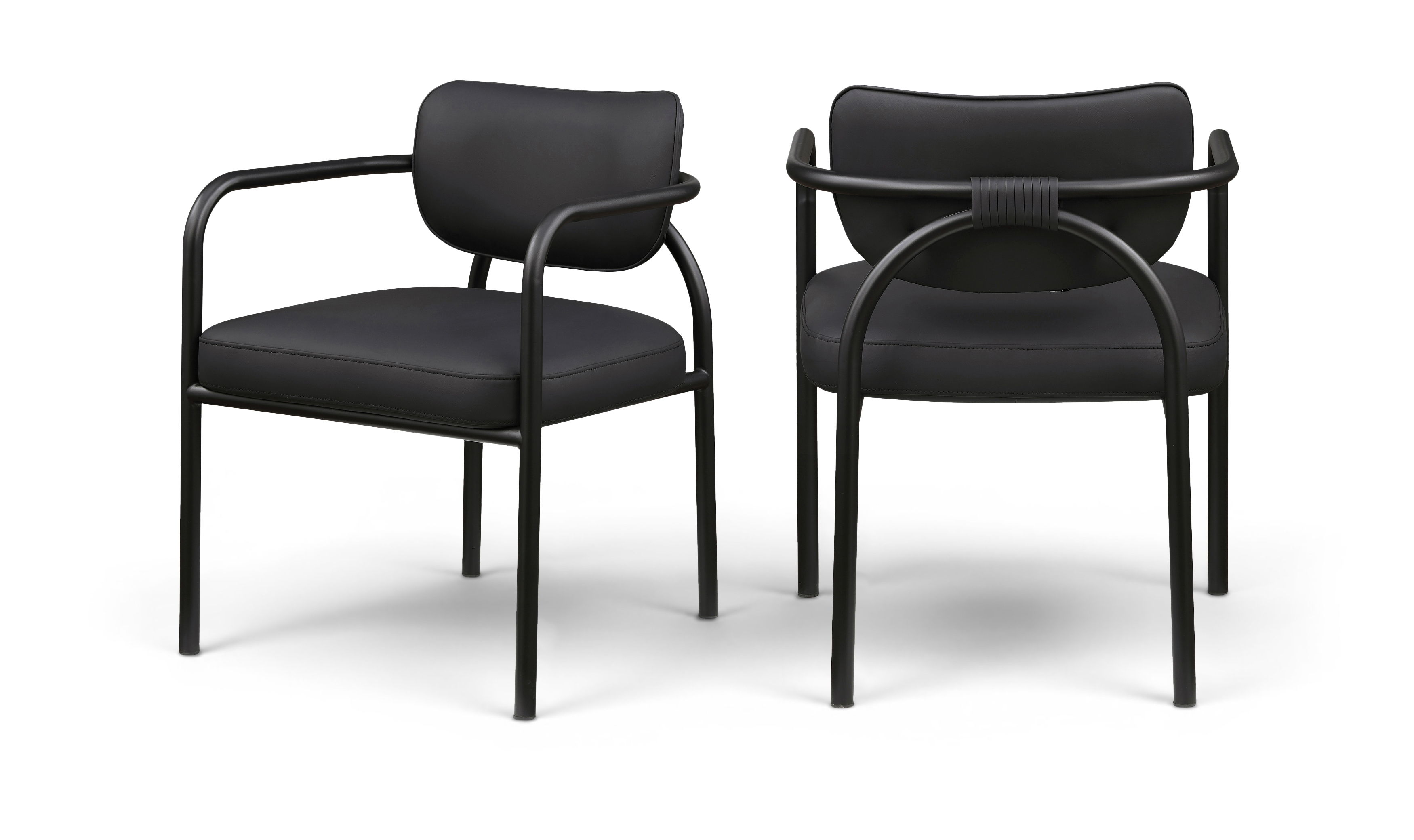 Serava - Vegan Leather Upholstered Dining Chair (Set of 2) - Black