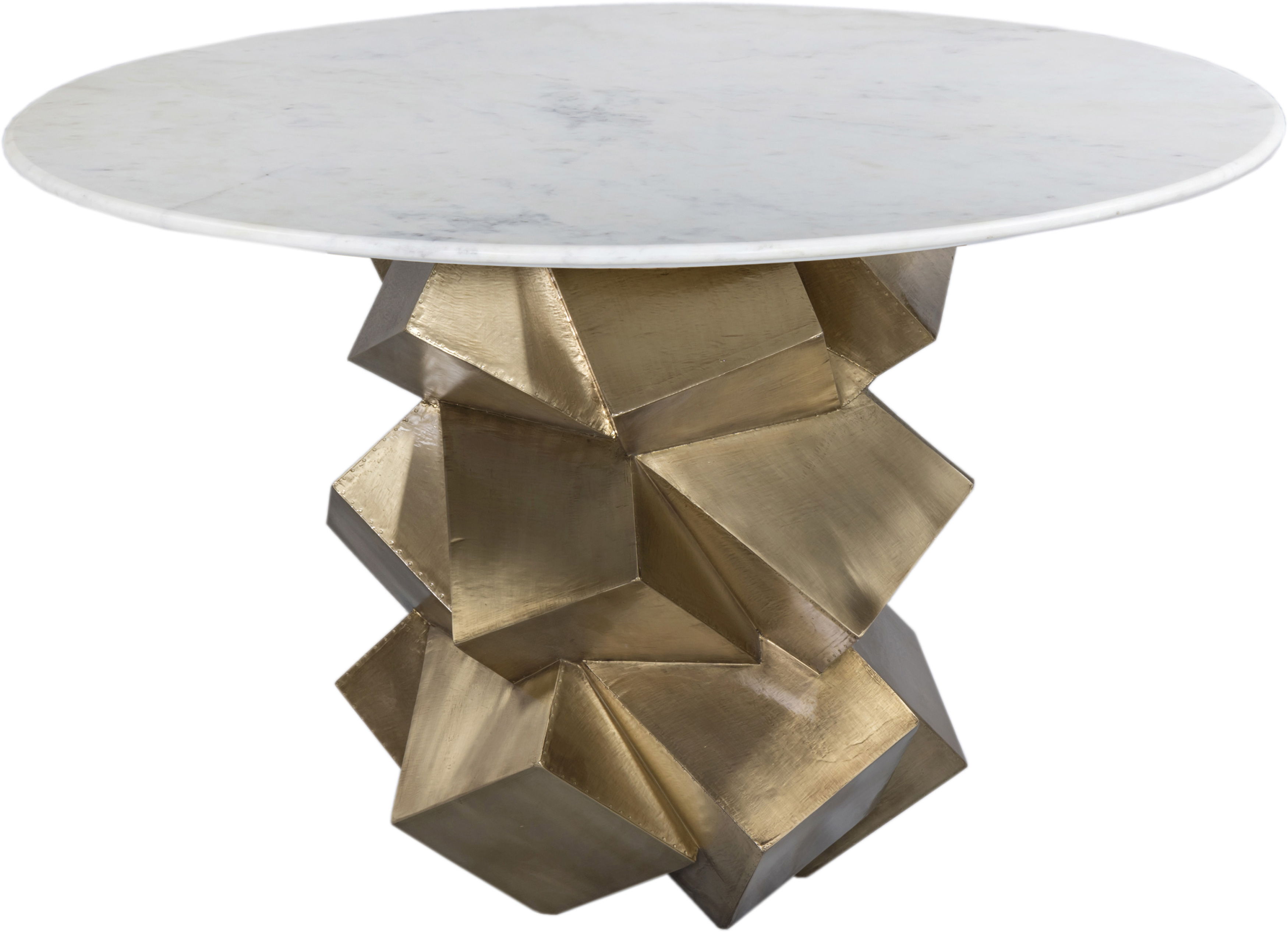 Walker - Dining Table - White / Brass