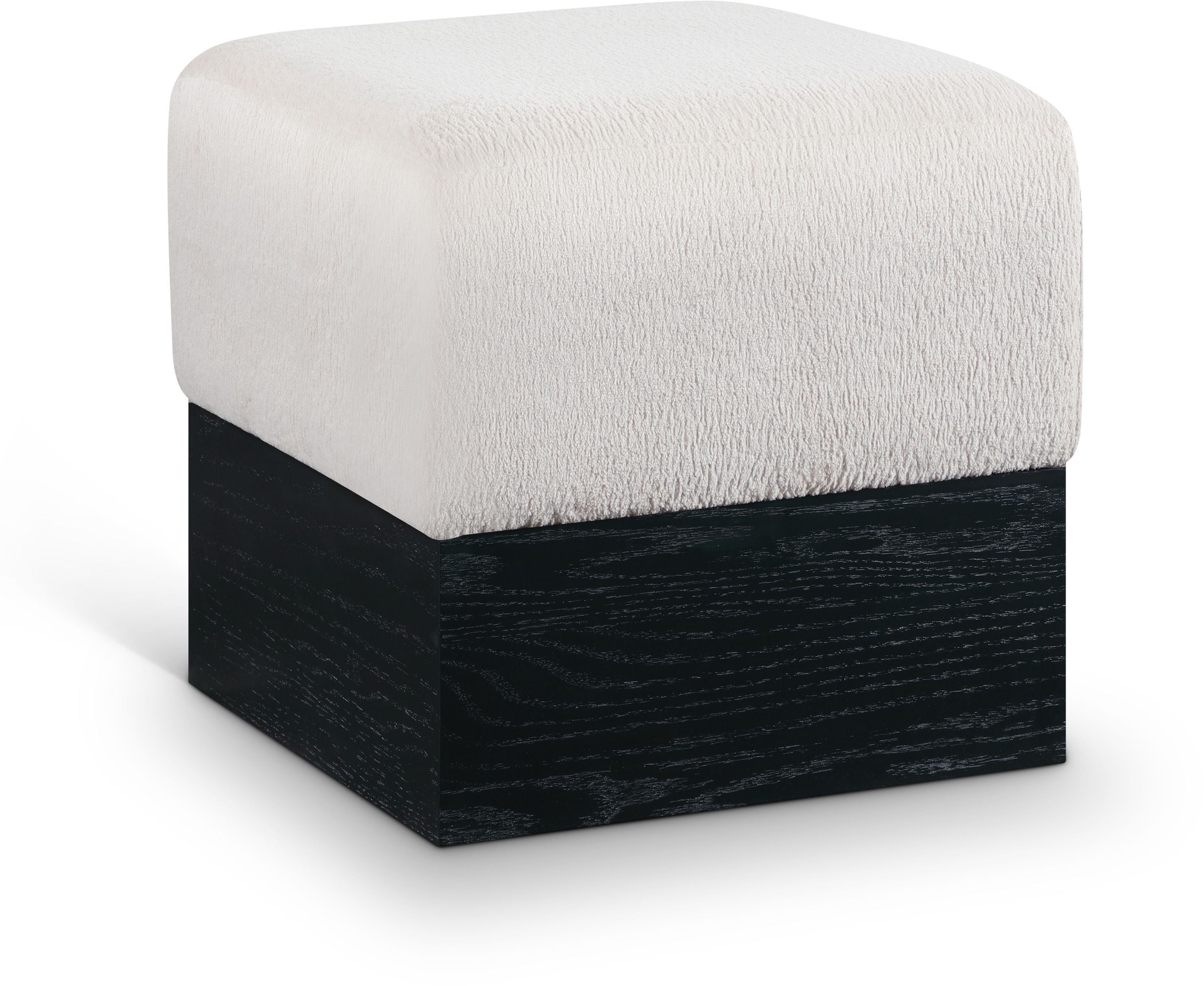 Havre - Ottoman / Stool With Black Base - Beige