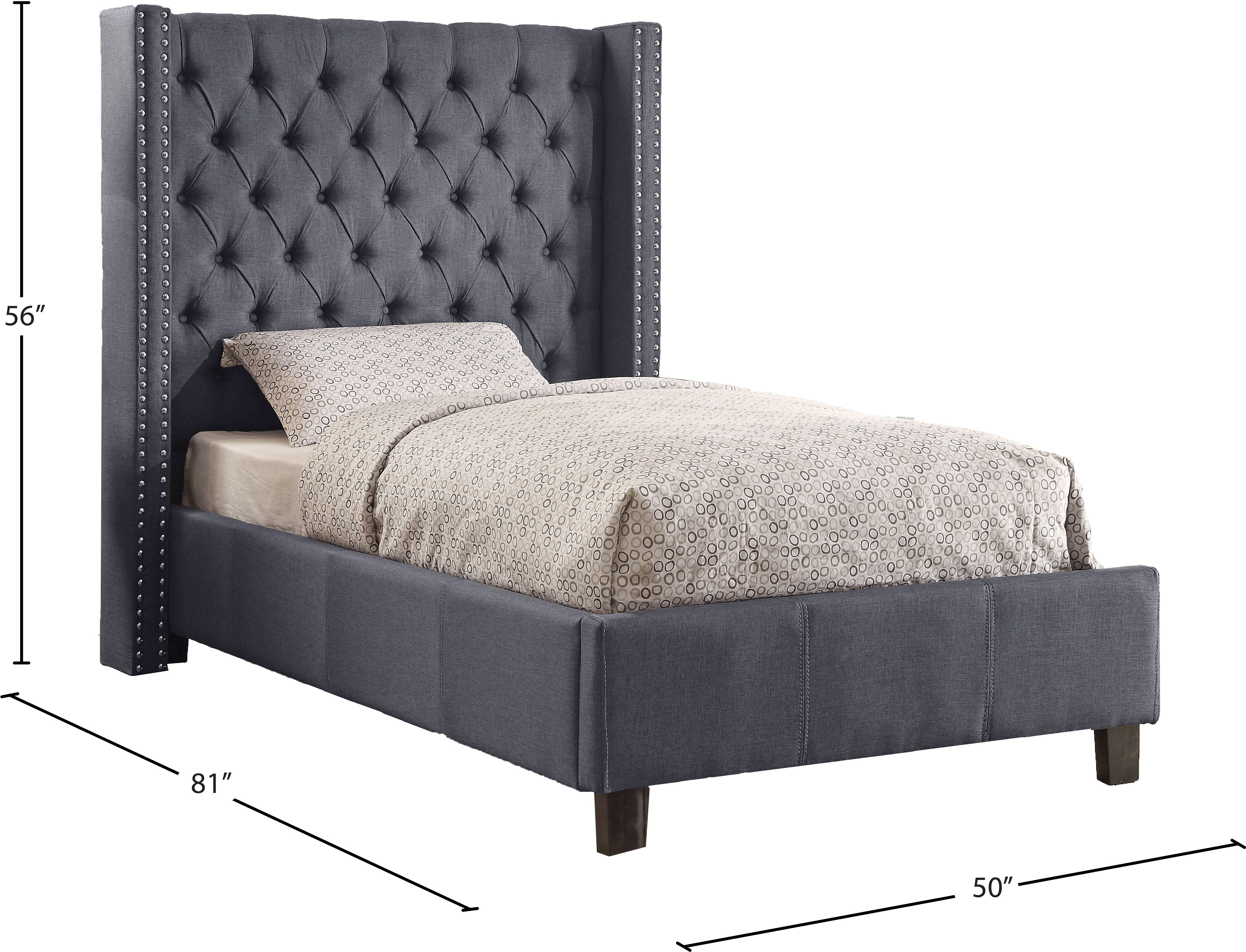 Ashton - Twin Bed - Dark Gray