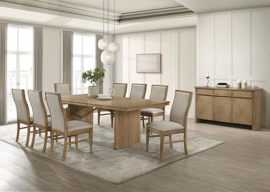 Adina - 10 Piece Extension Dining Set - Distressed Light Brown Image
