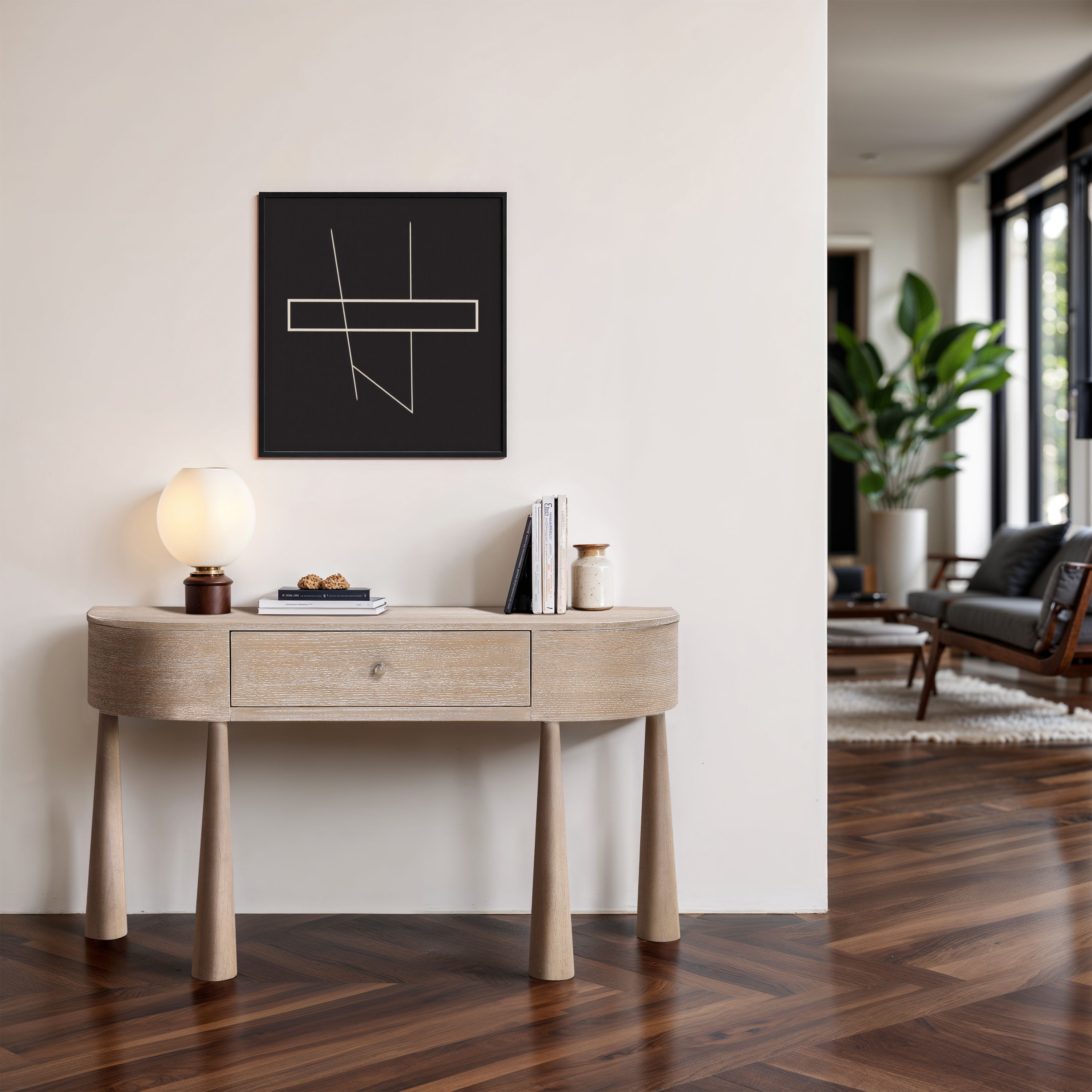 Oasis - Acacia Veneer And Solid Wood Console Table - Natural