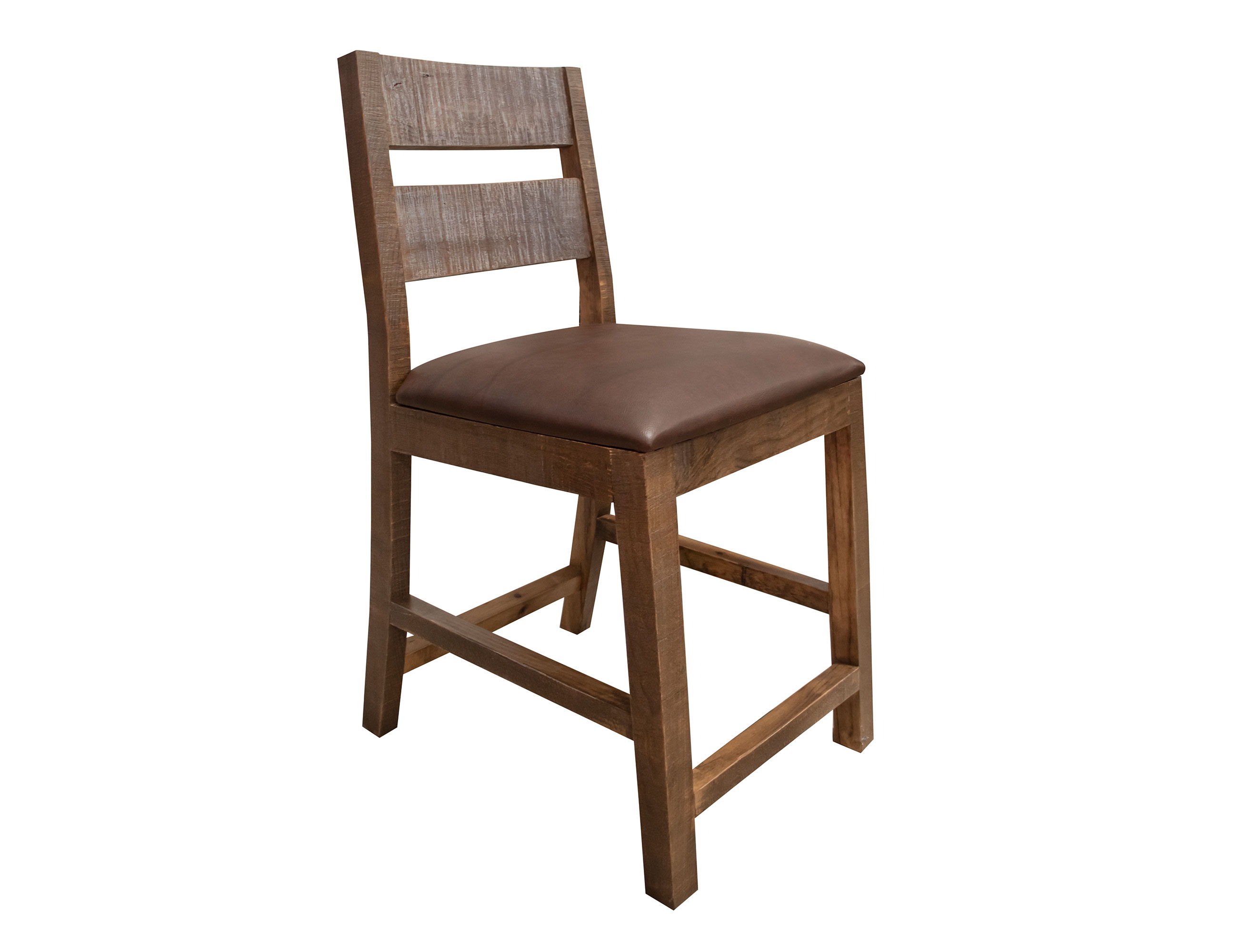 International Furniture Direct Antique - Stool With Faux Leather (Set of 2) - Multicolor